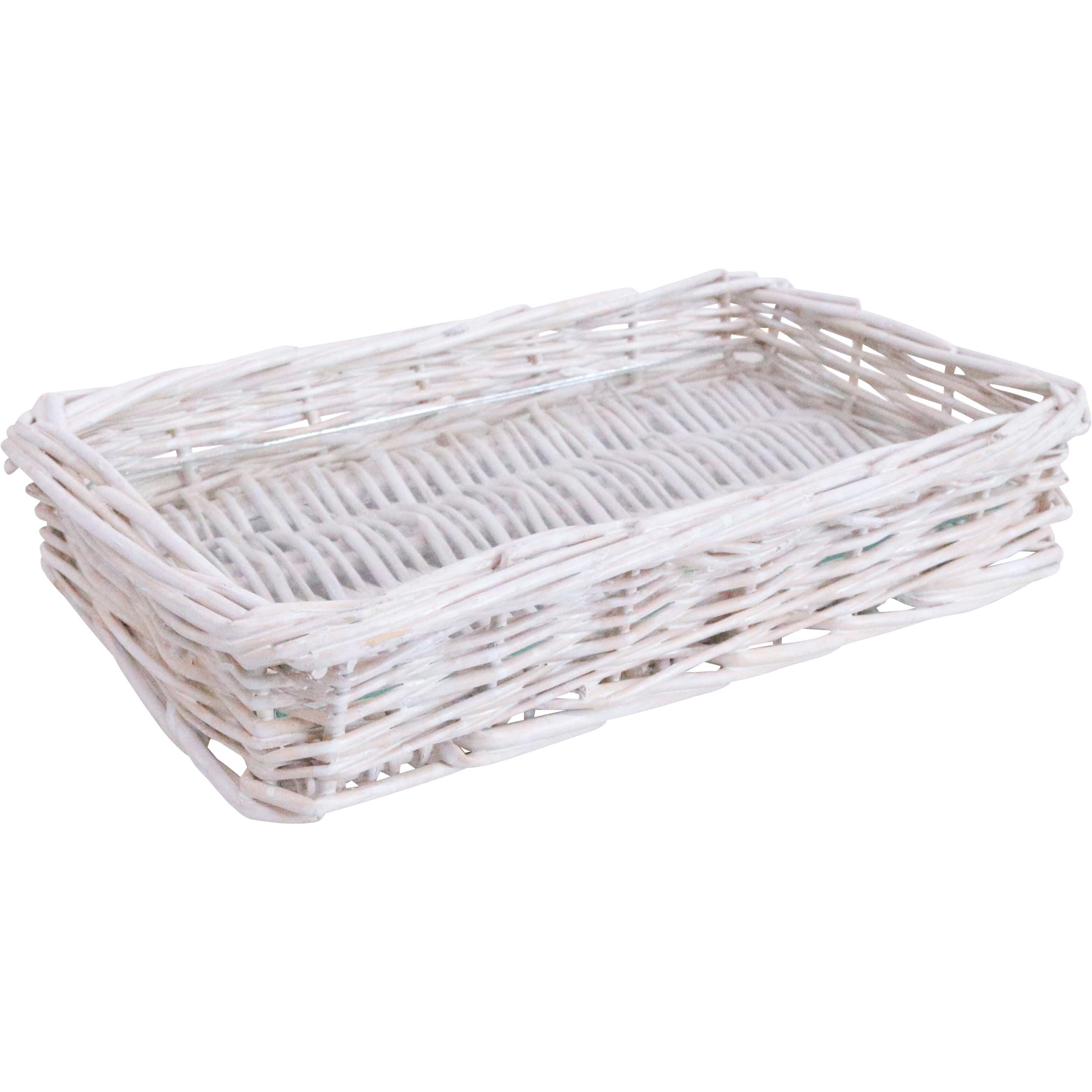 Tray Utility White w/Glass