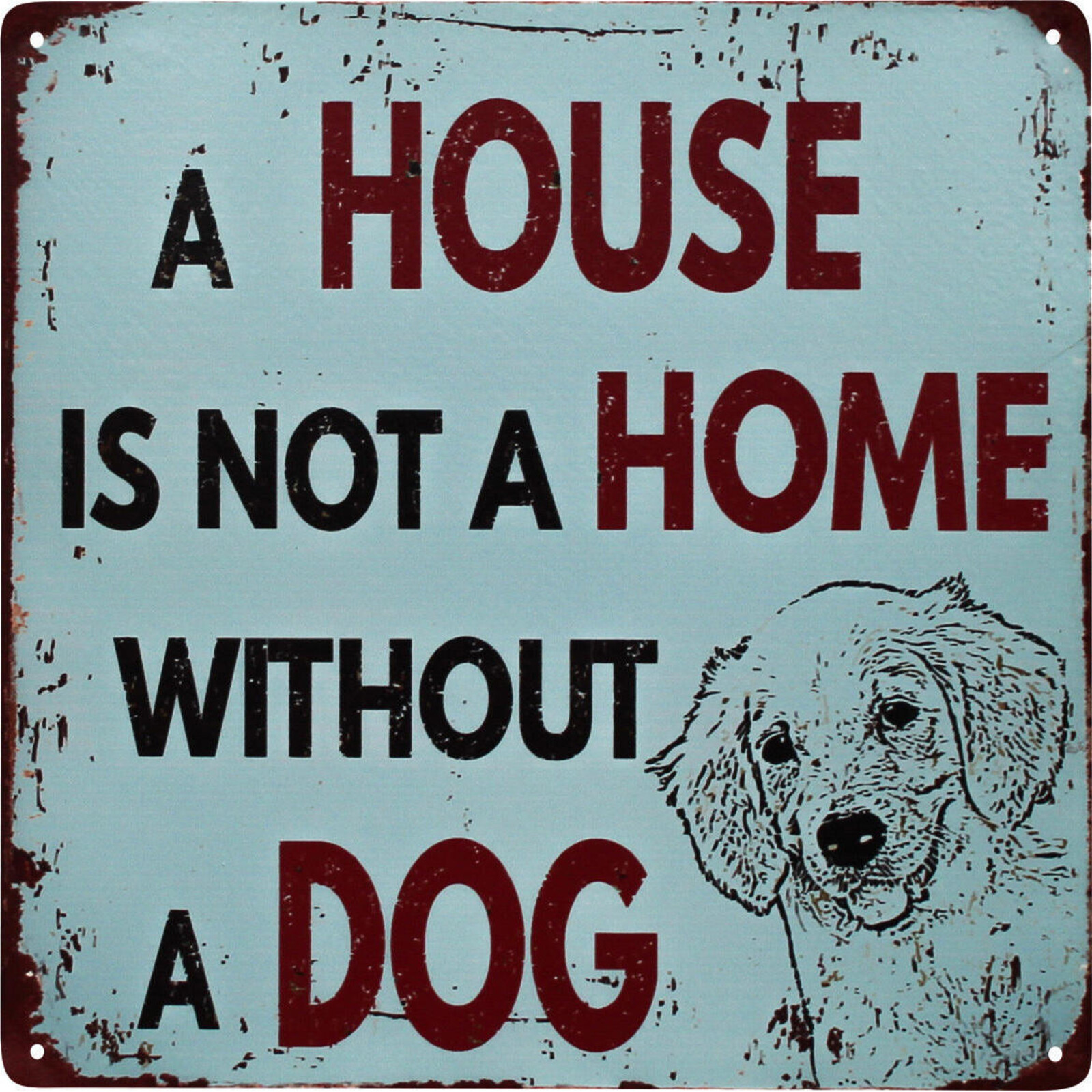 Sign Metal House Dog