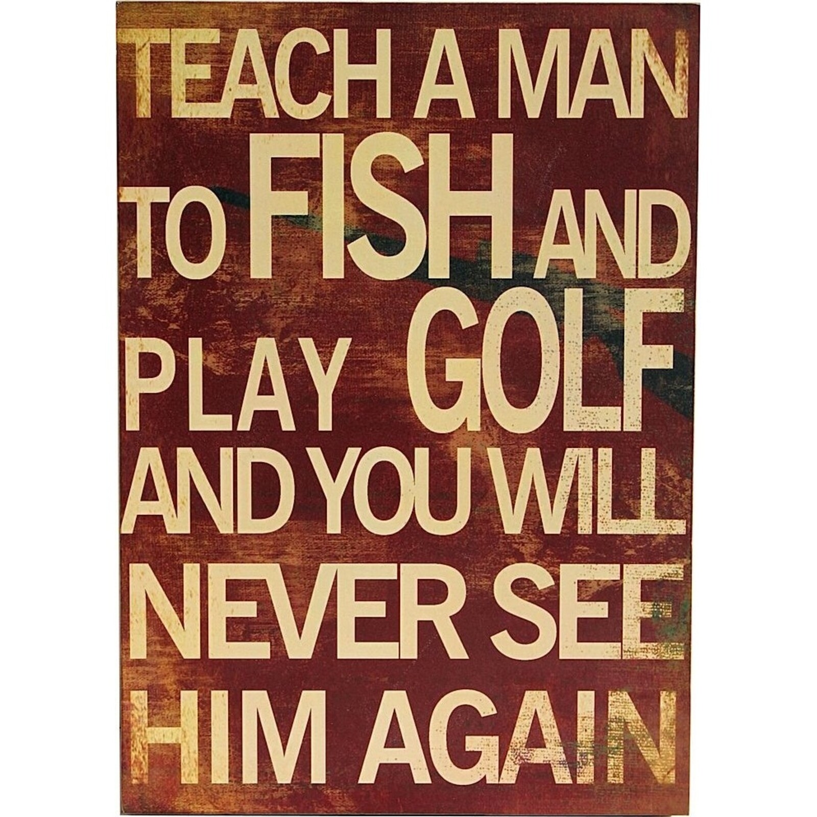 Wood Sign - Fish and Golf