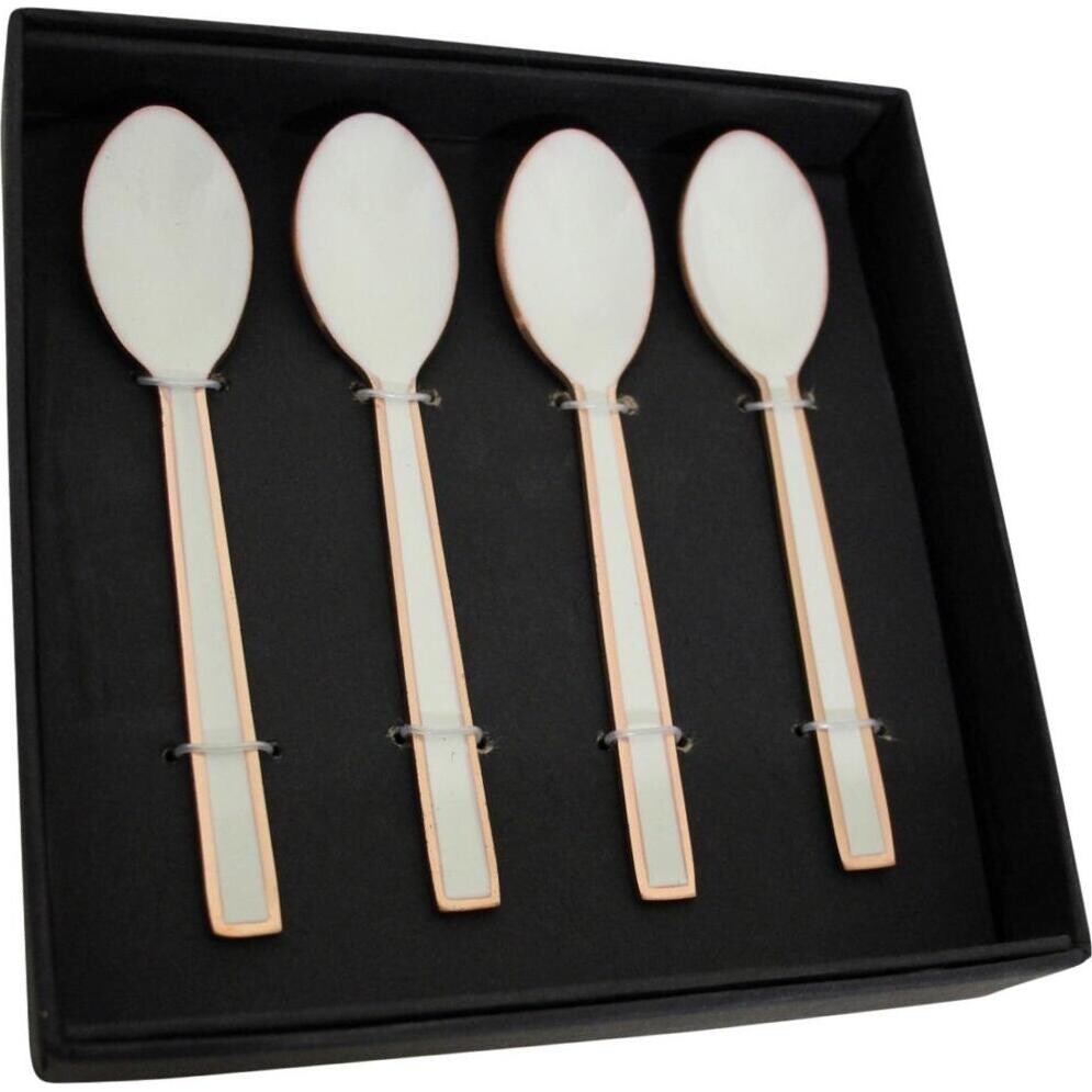 Box Teaspoon White/Rose Gold S/4