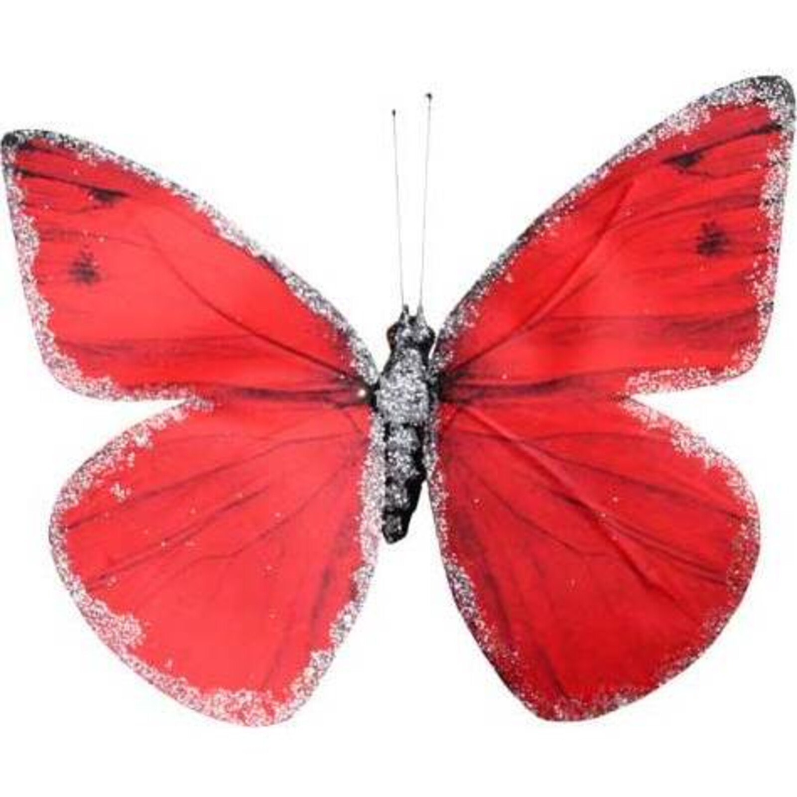 Glitter Butterfly Large - Bright Red