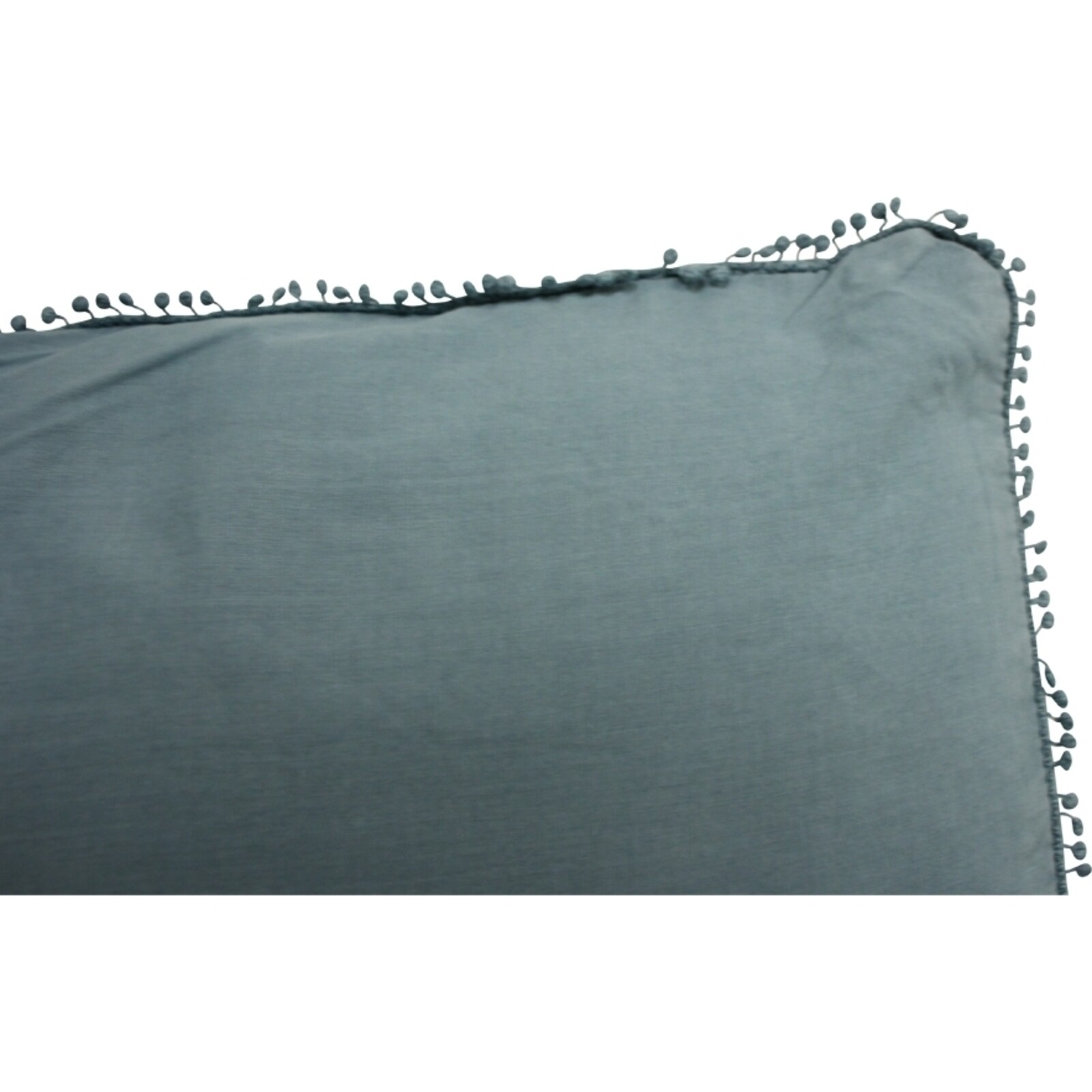 Cushion Stone Washed Linen w/ Bead Trim Teal