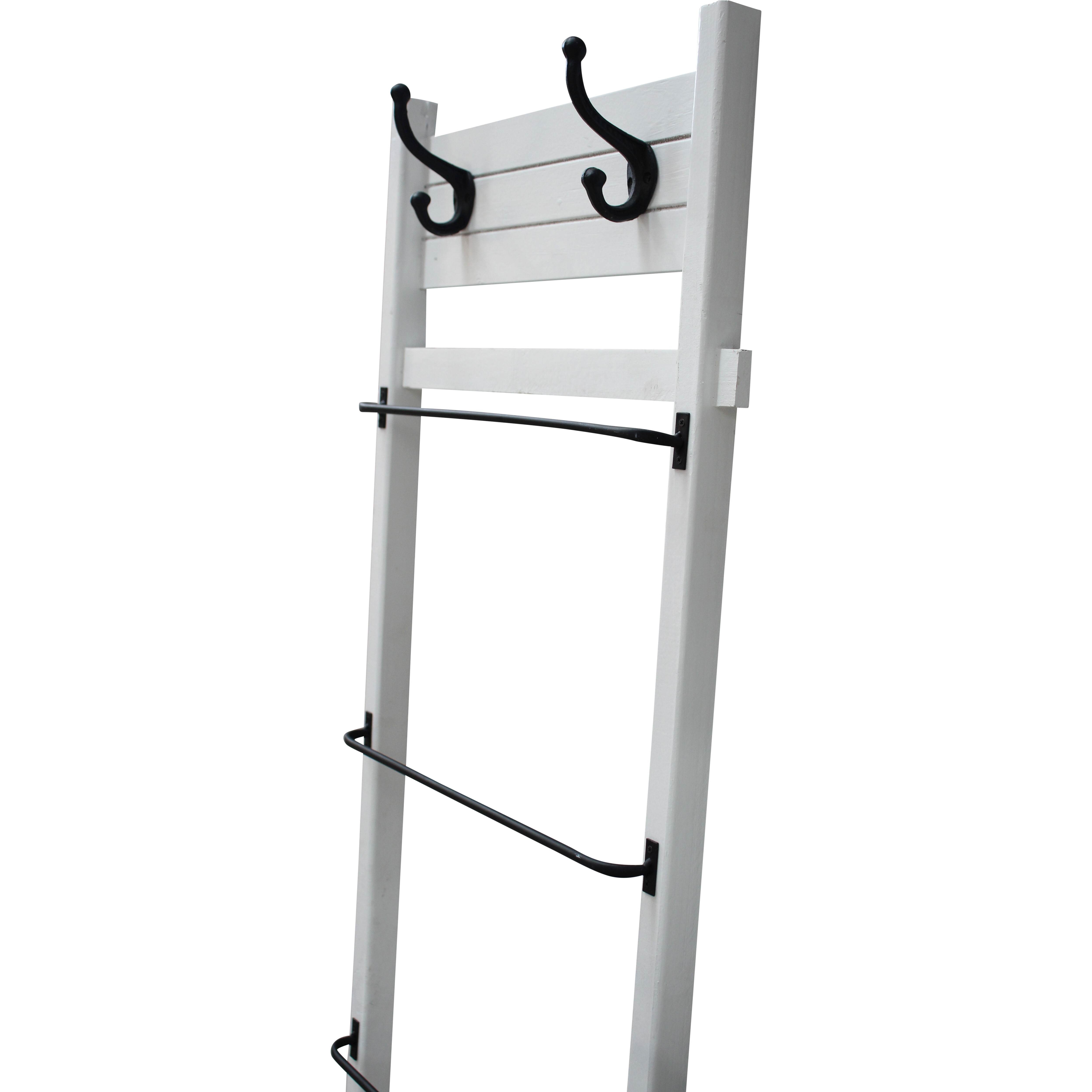 Ladder W/ Hooks White