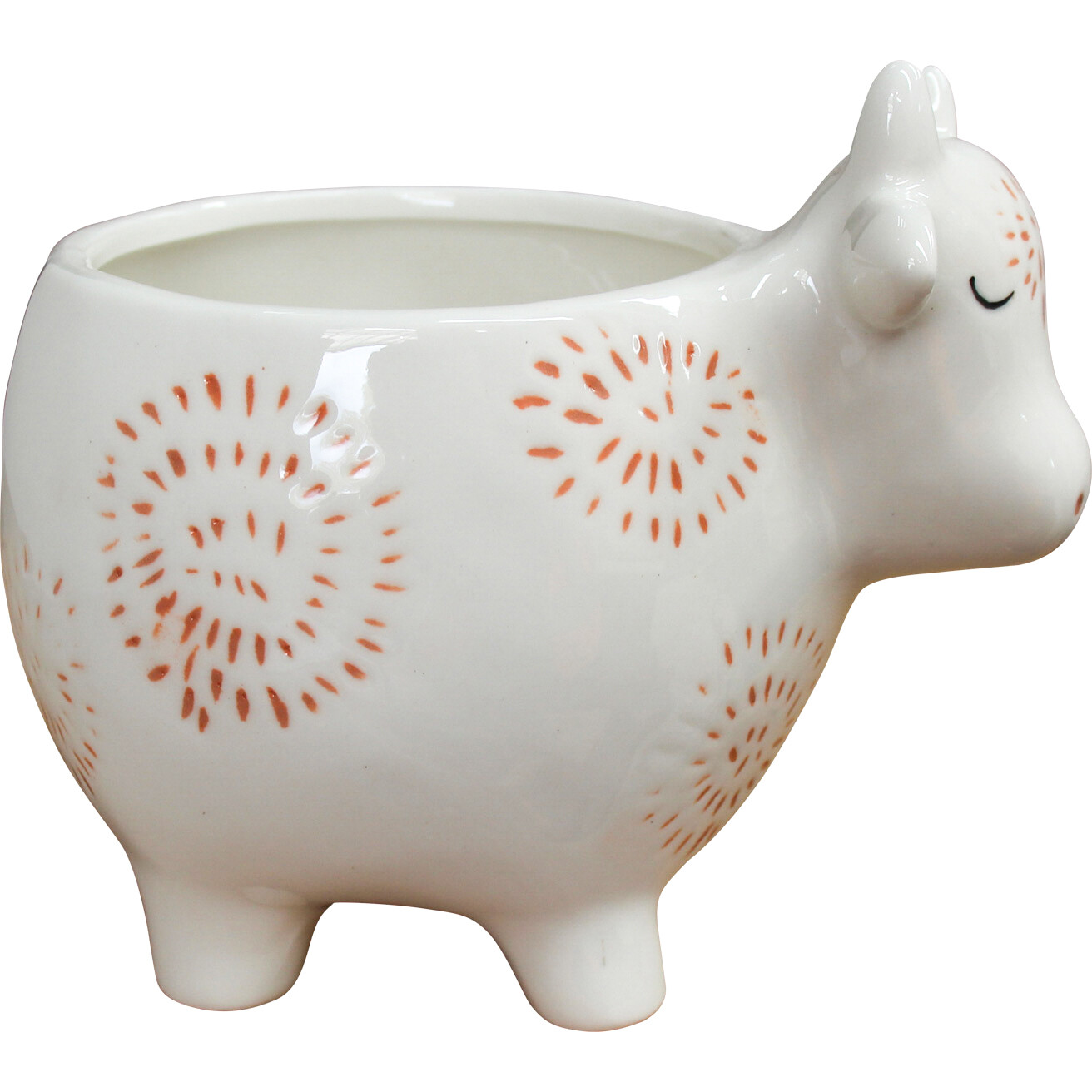 Planter White Daisy Cow