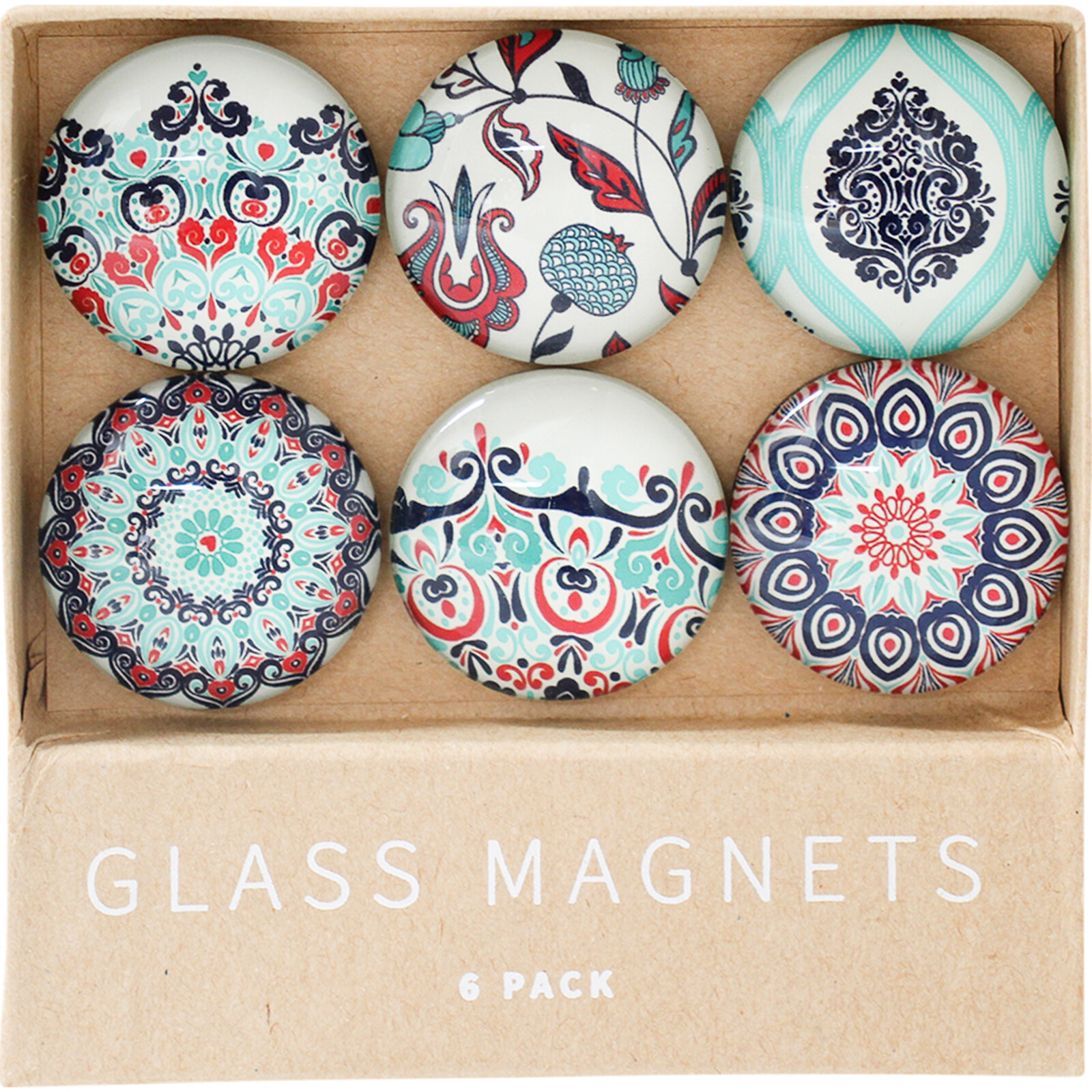 Glass Magnets Persian Aqua  S/6