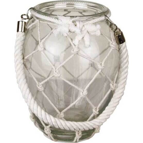 Glass Vessel Knott Rope White