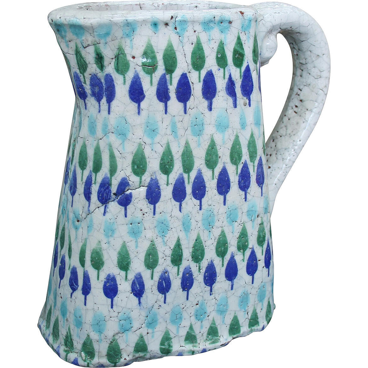 Jug Oval Leaves Blue