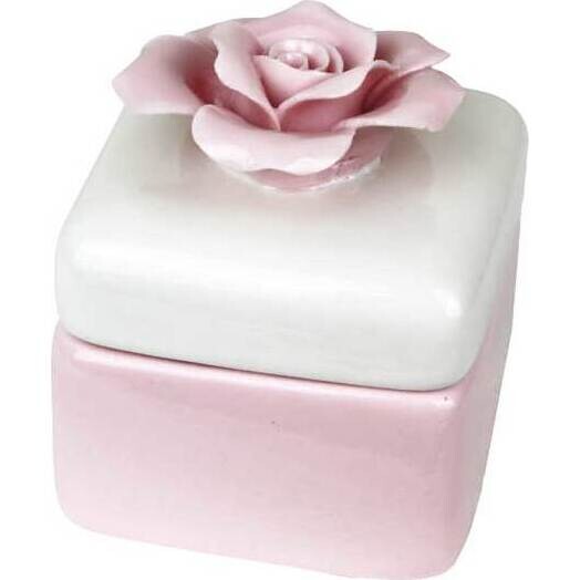 Trinket Box Petal Rose Square