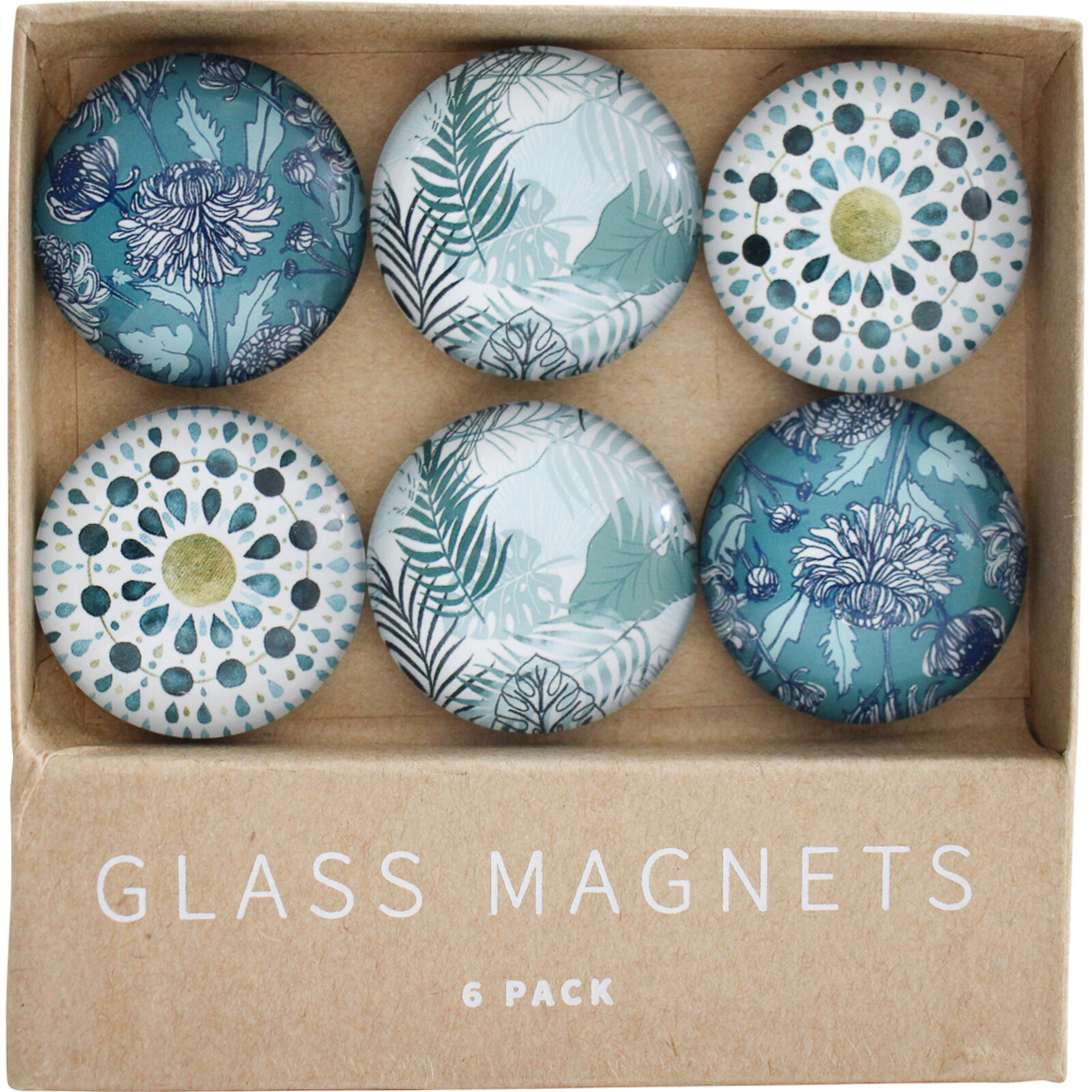 Glass Magnets Tranquil BlueS/6