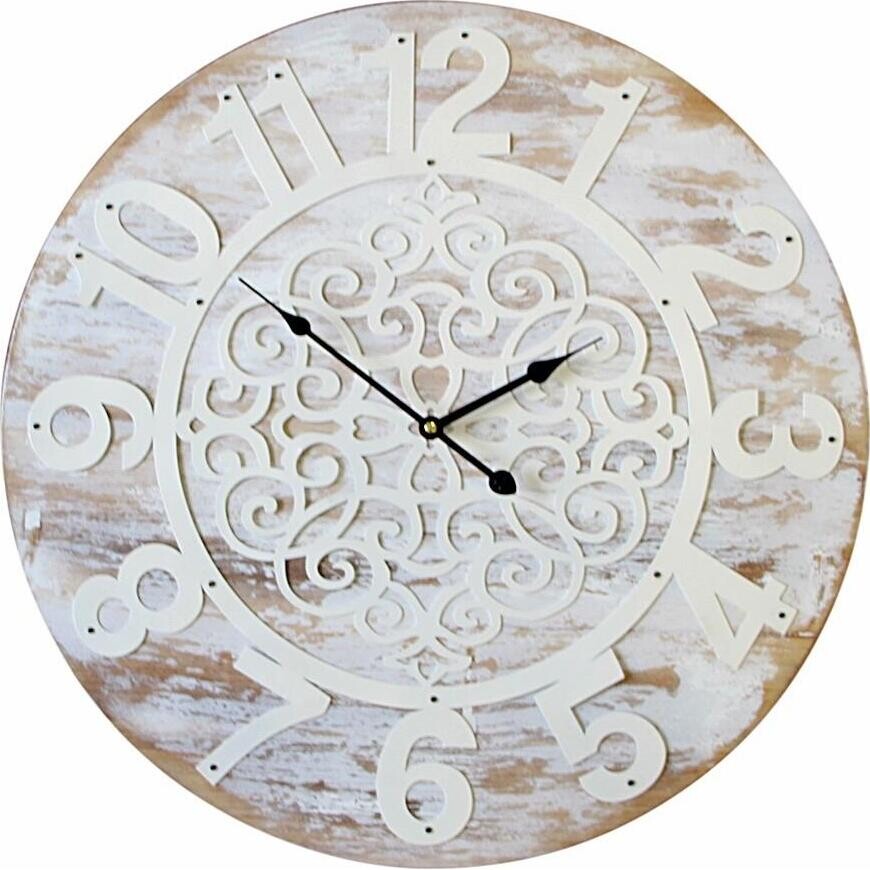 Clock Metal Cutout Cream