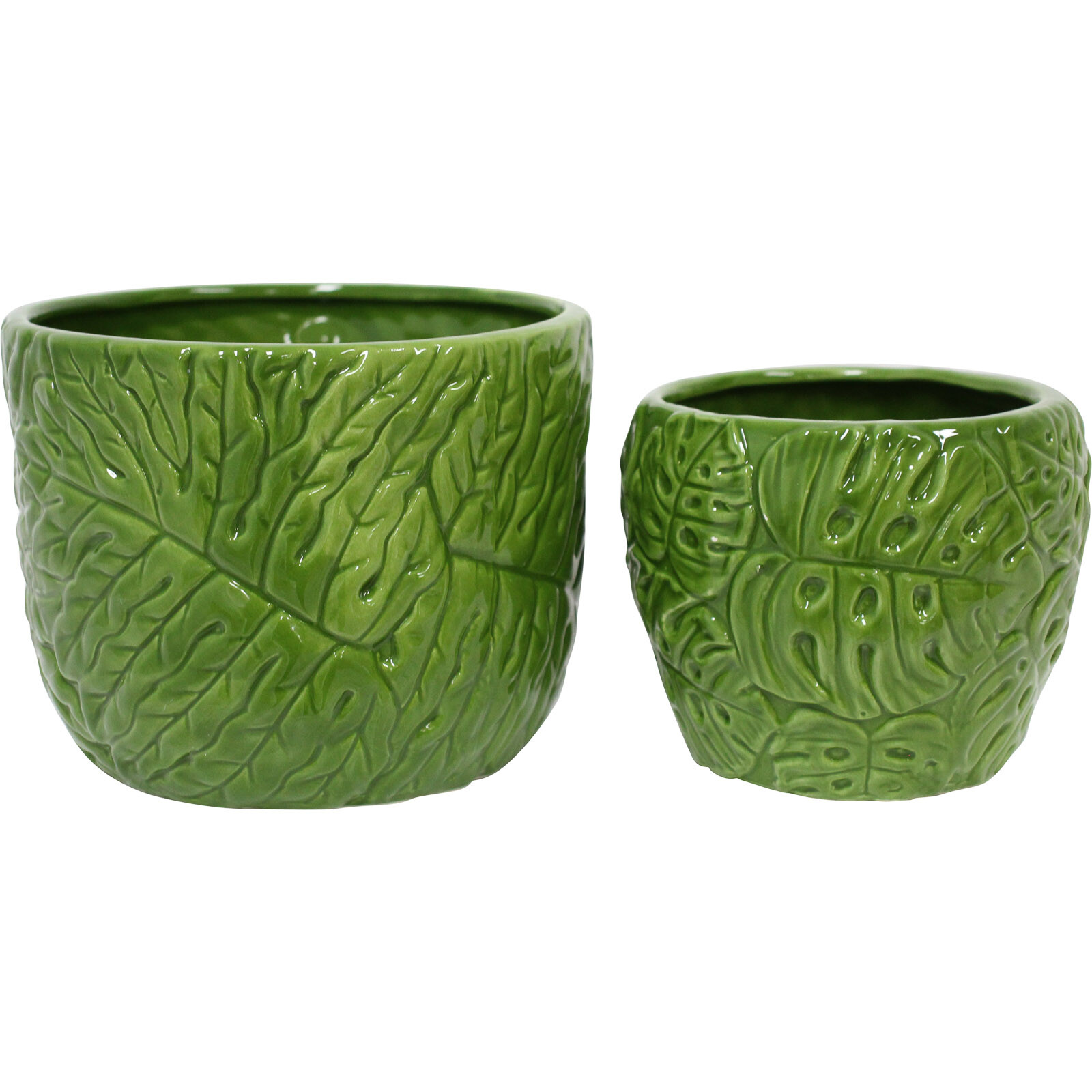 Planter Tropical Leaf S/2