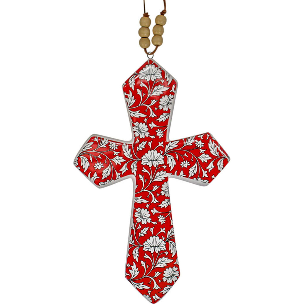 Cross W/ Beads Ruby Lrg