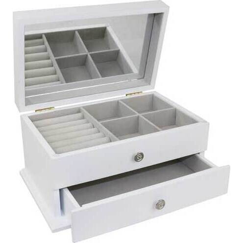 Mirrored Jewellery Box White