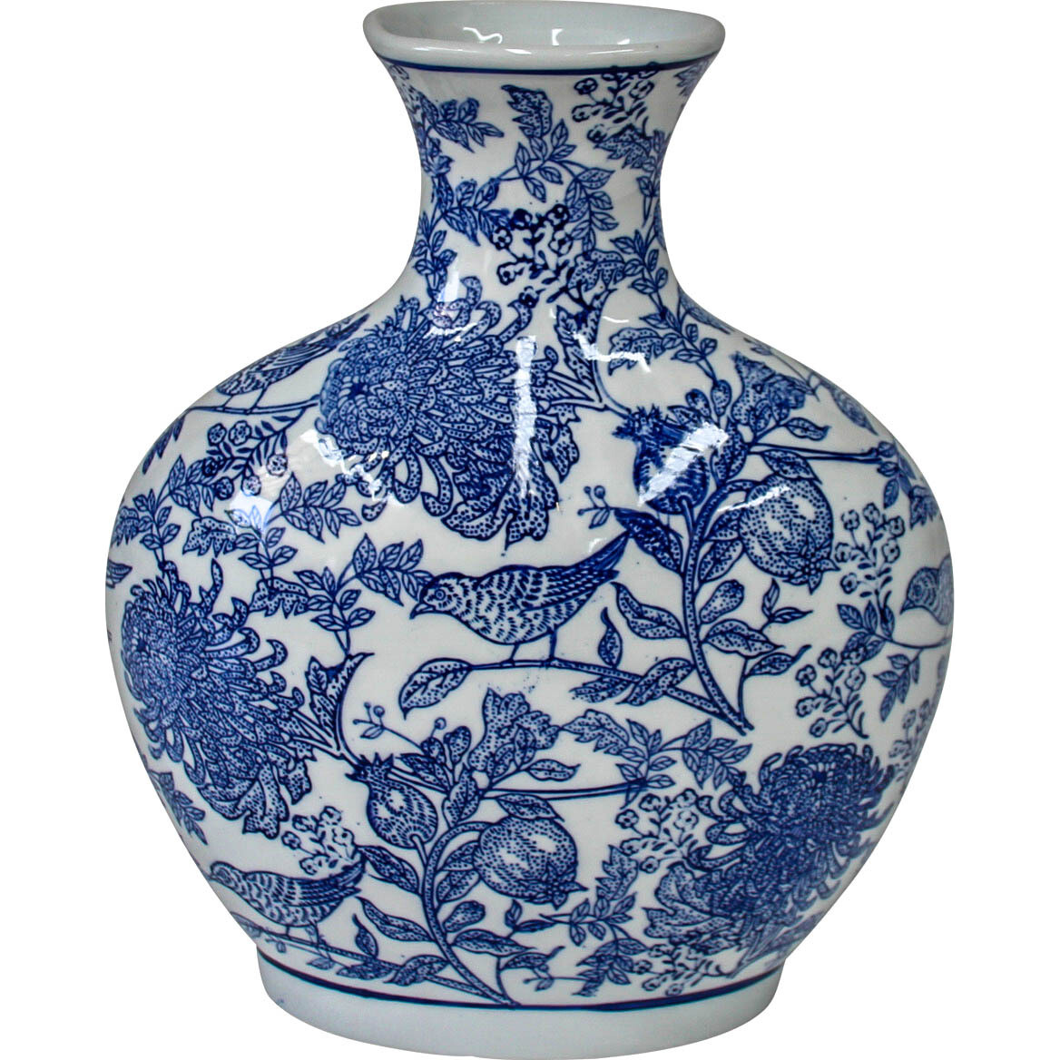 # Vase Blue Bird/Pomegranate