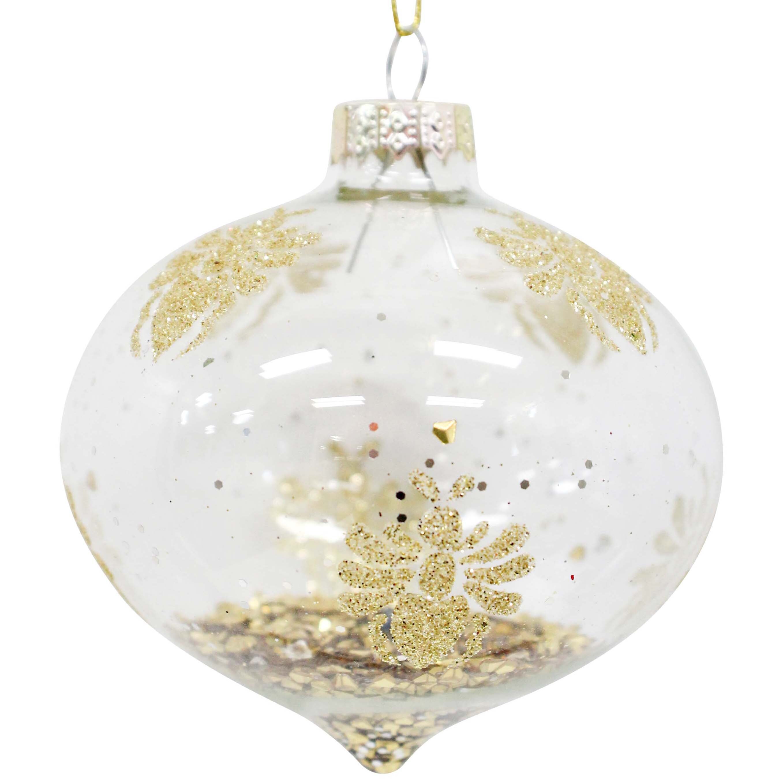 Glass Bauble Bee Glitter