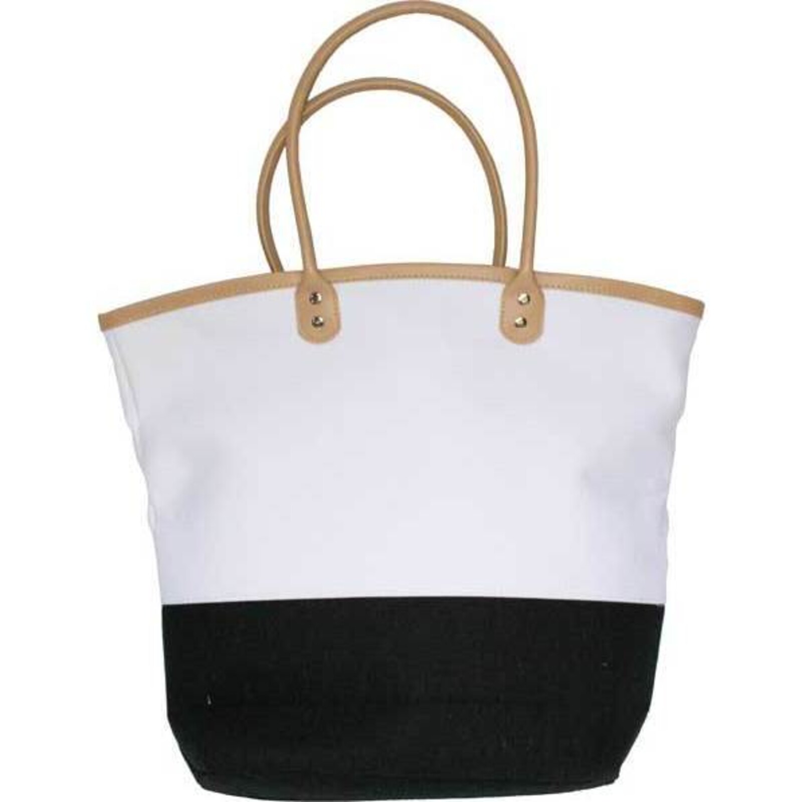 Two-Tone Hamptons Style Bag - Black