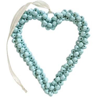 Bead Heart Hanger Blue Med