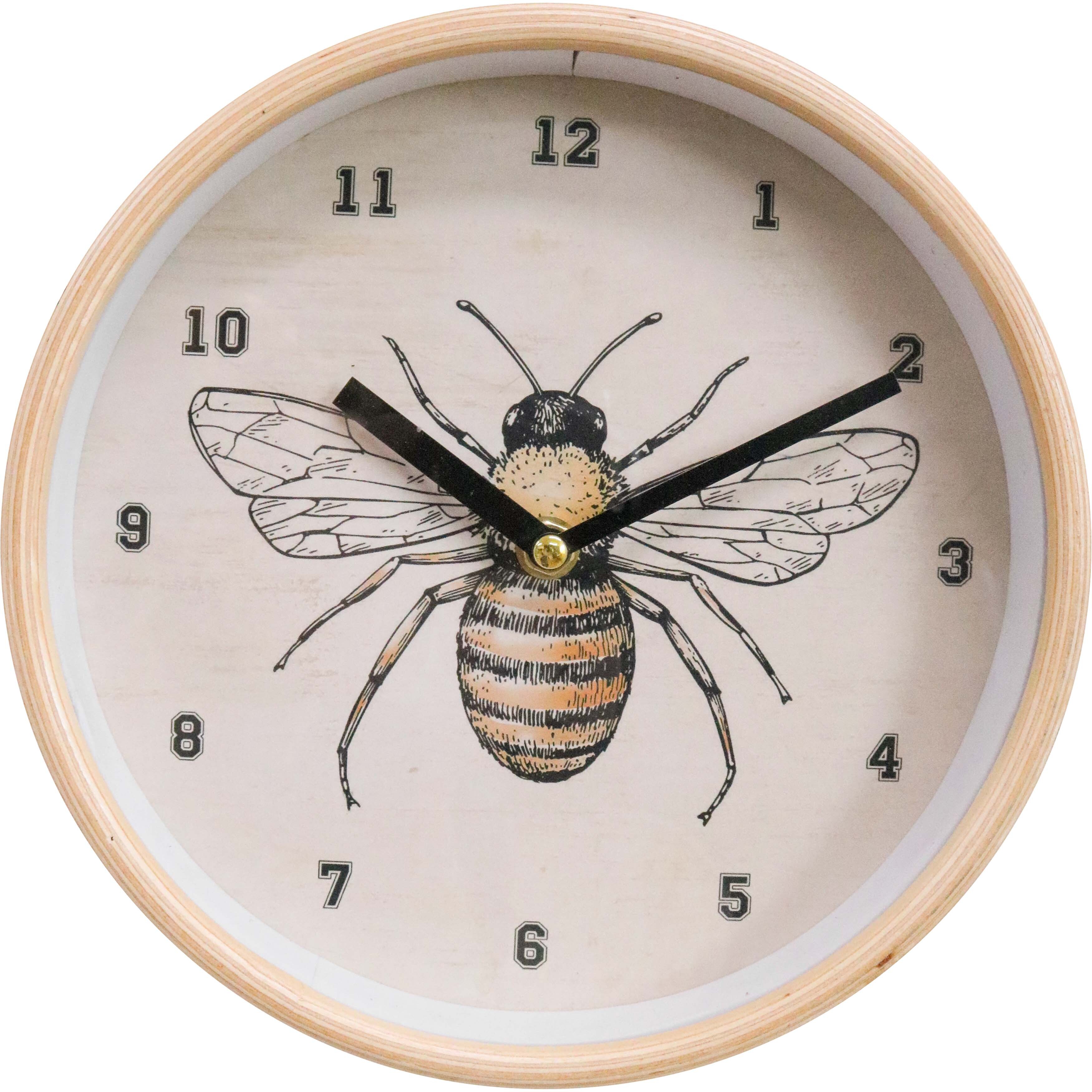 Clock Bee/Glass 22cm