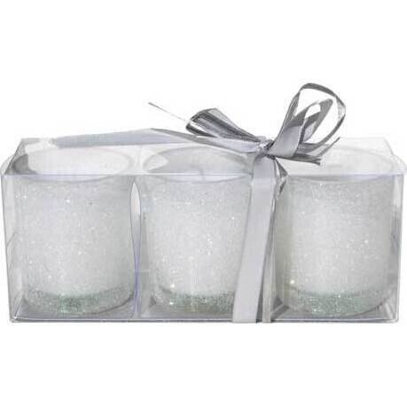 Votives White Sparkle Set/3