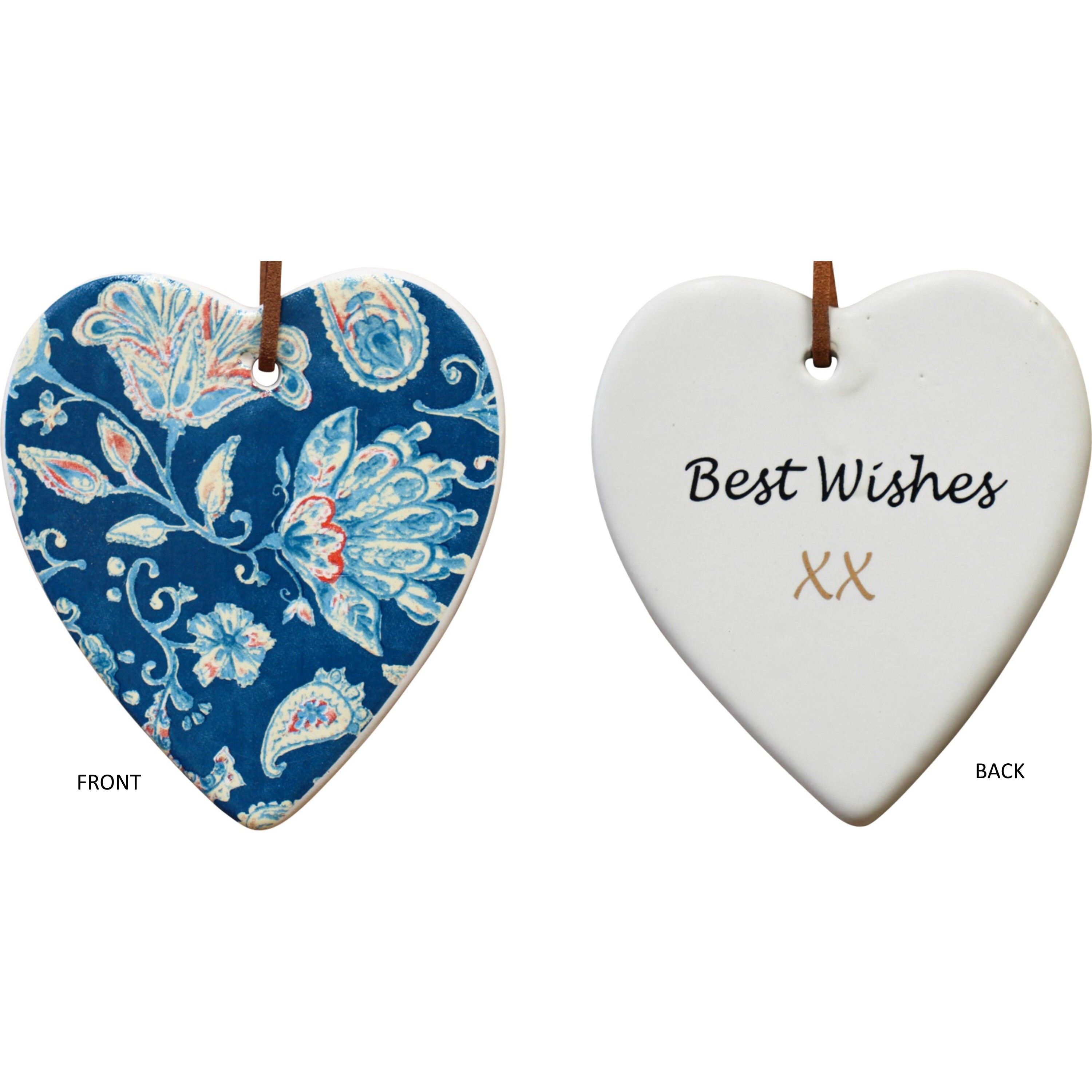 Hanging Heart Vintage Blue Best Wish