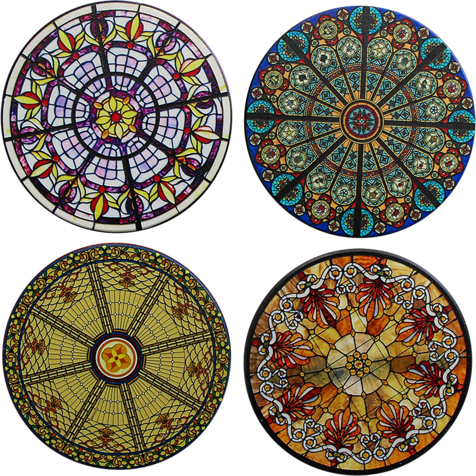 Coasters S/4 Stained Glass