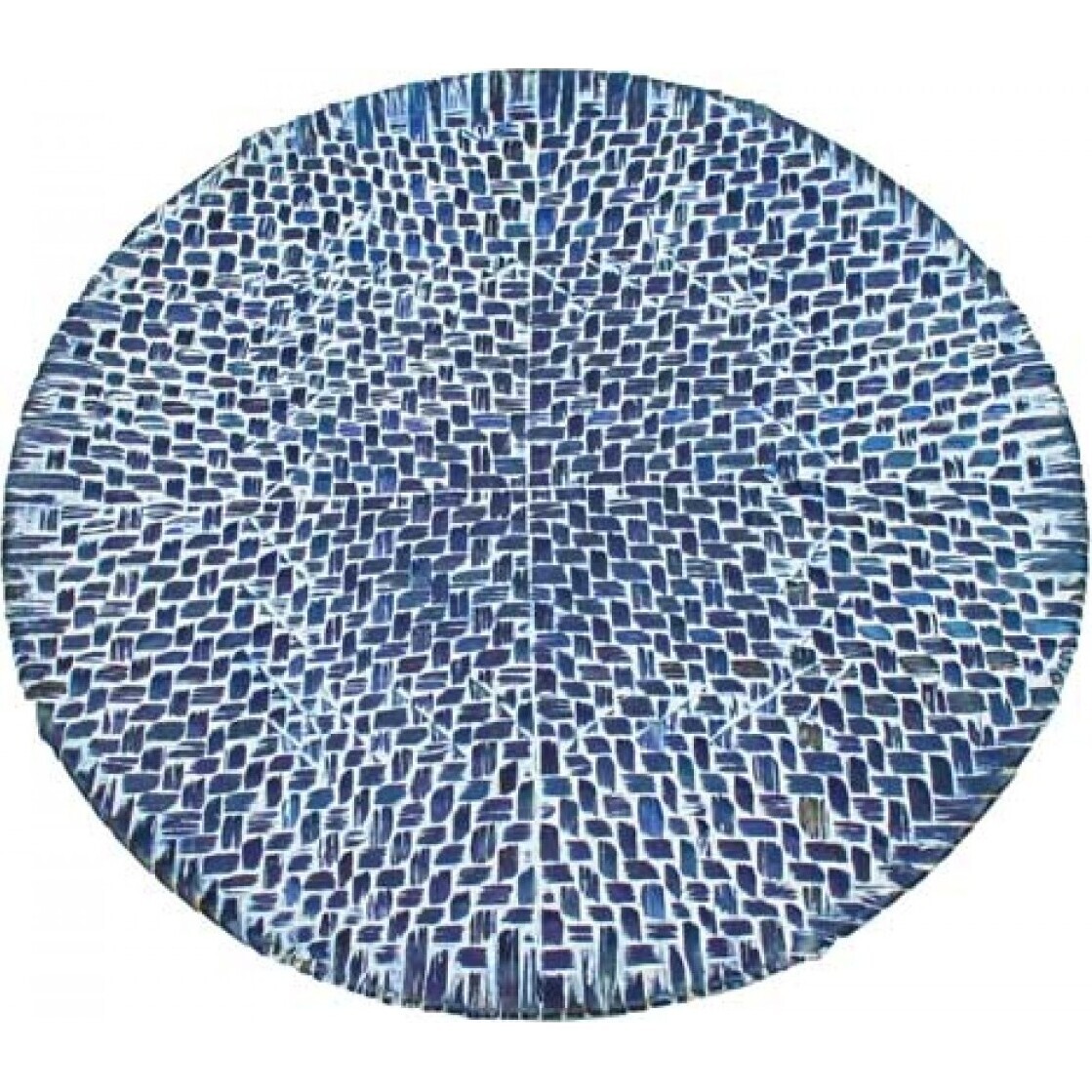 Placemat Round Weave Bluewash