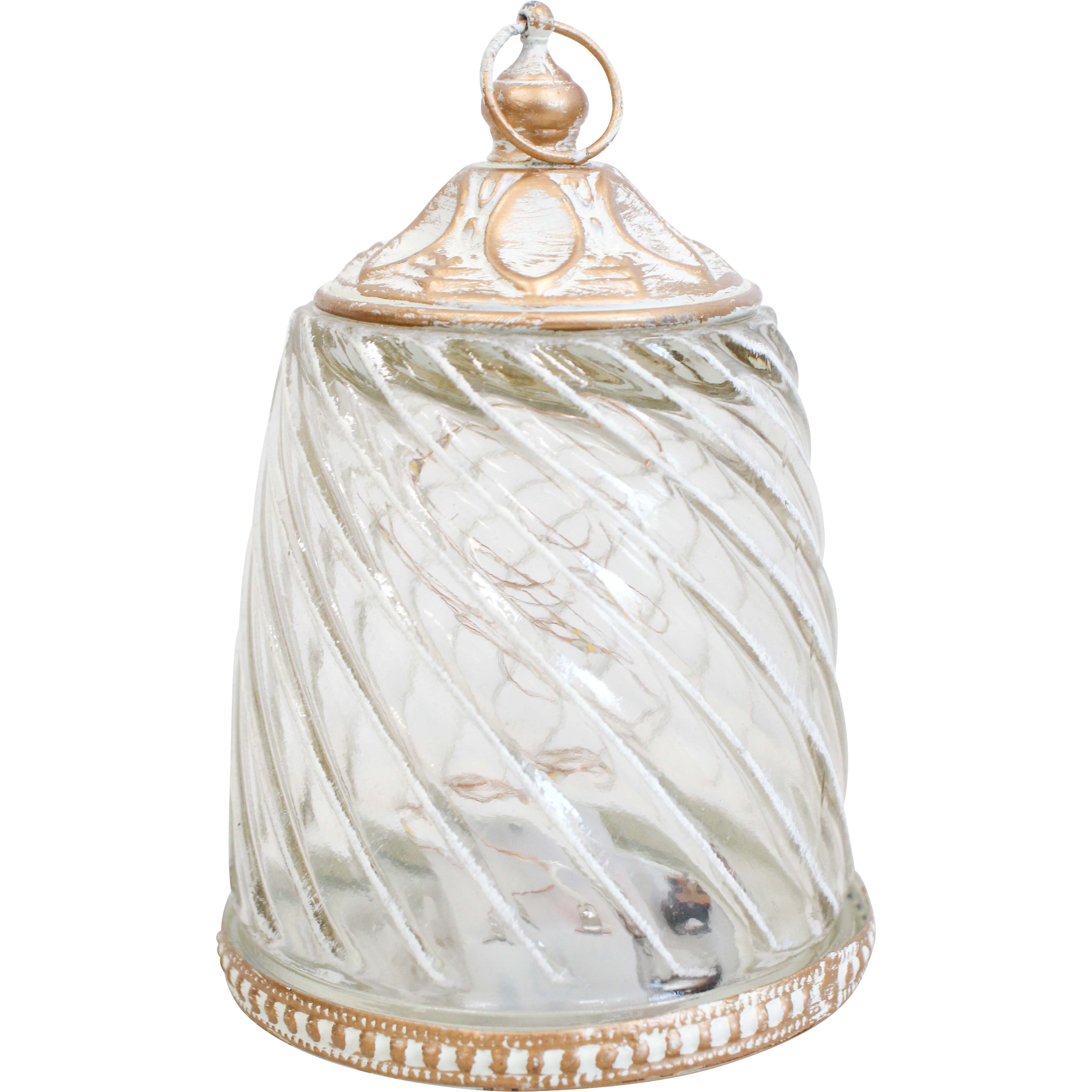 Lantern LED Swirl Gold/Wash