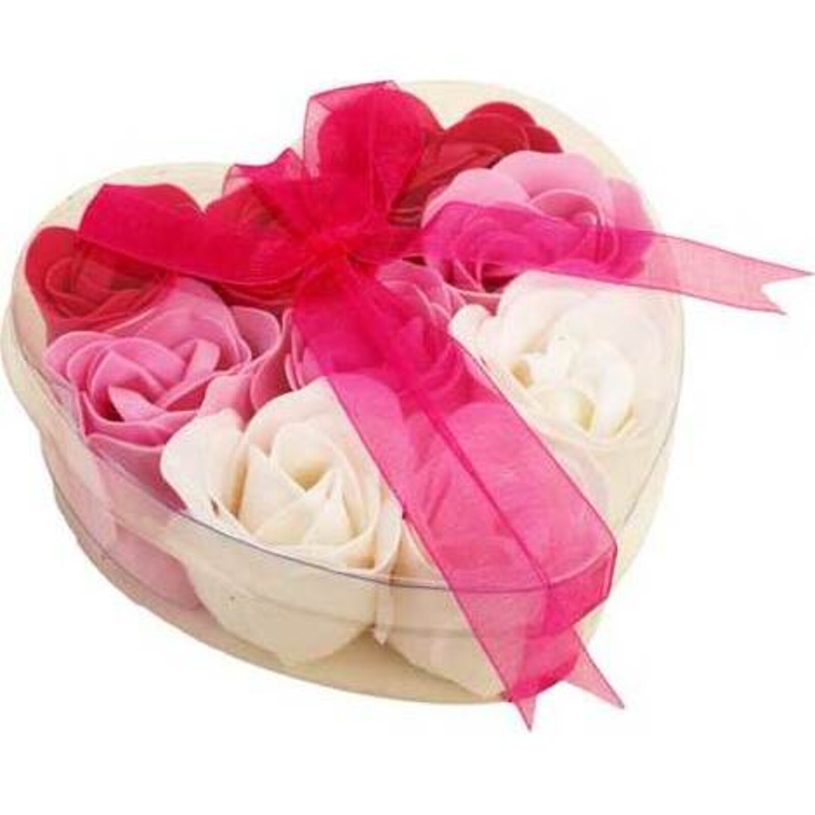 Rose Soap Pink White Heart