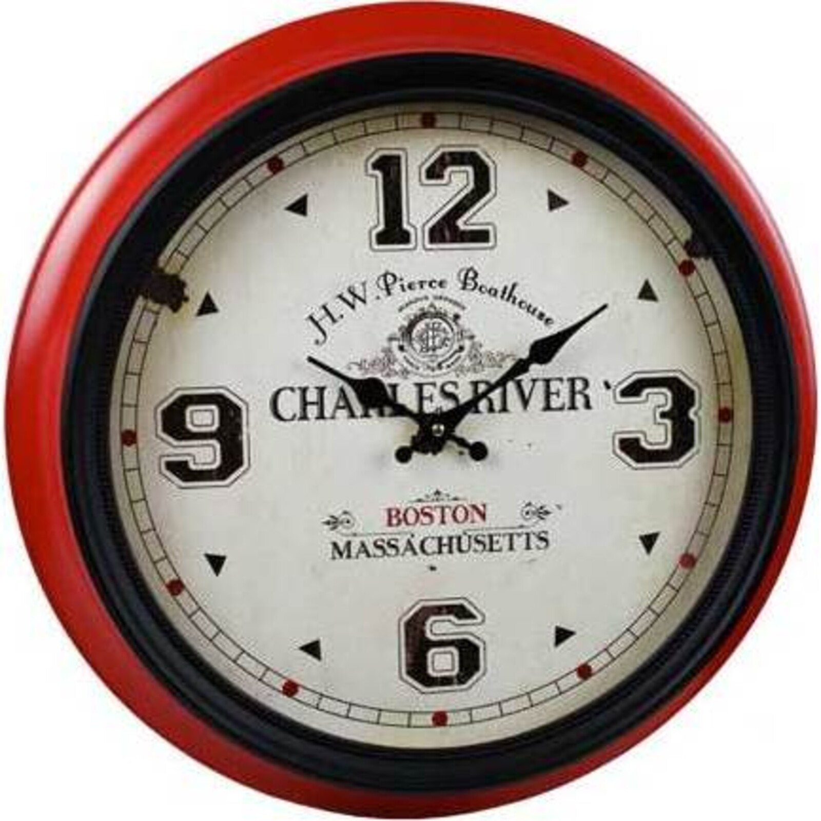 Clock Red Boston