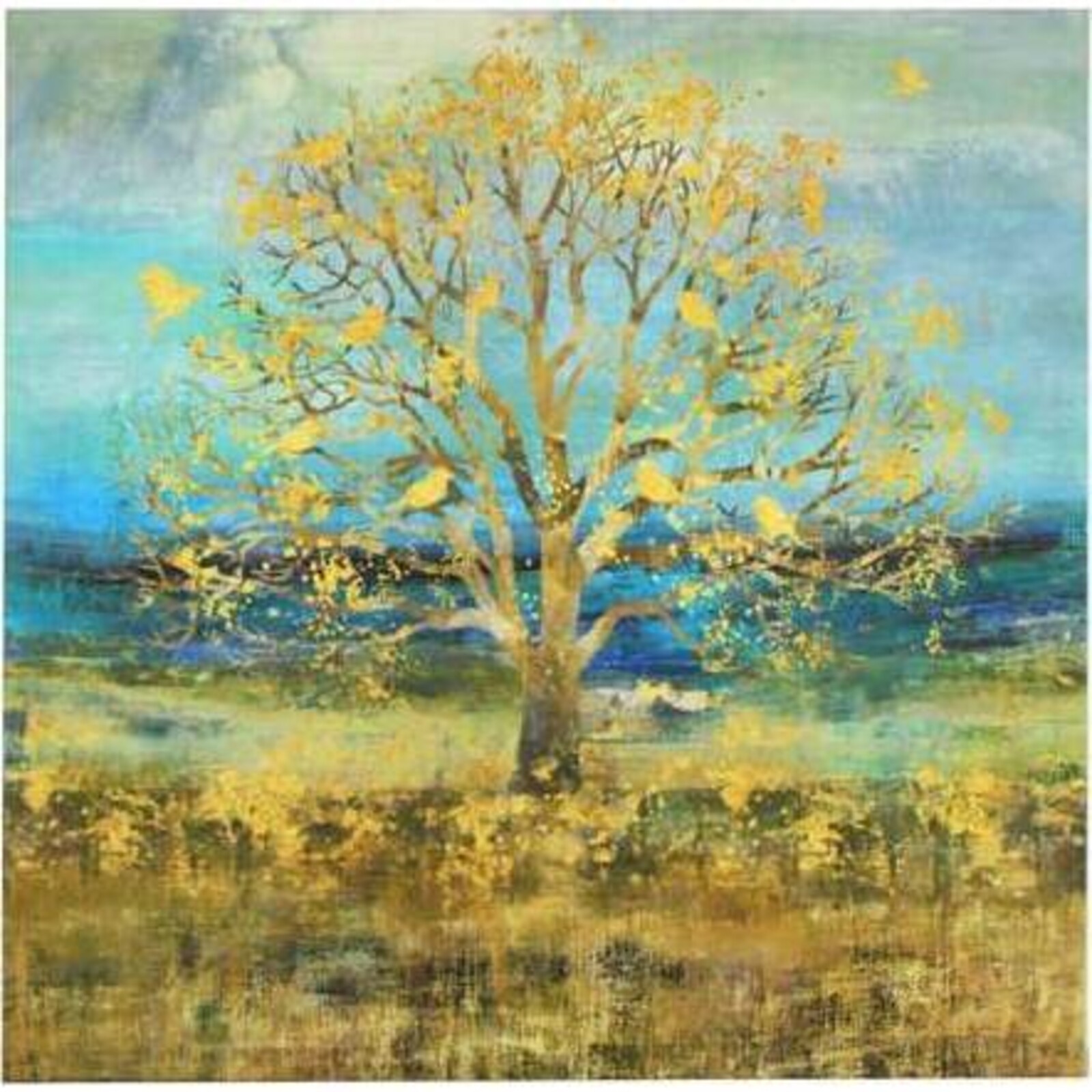 Canvas Life Tree Gold