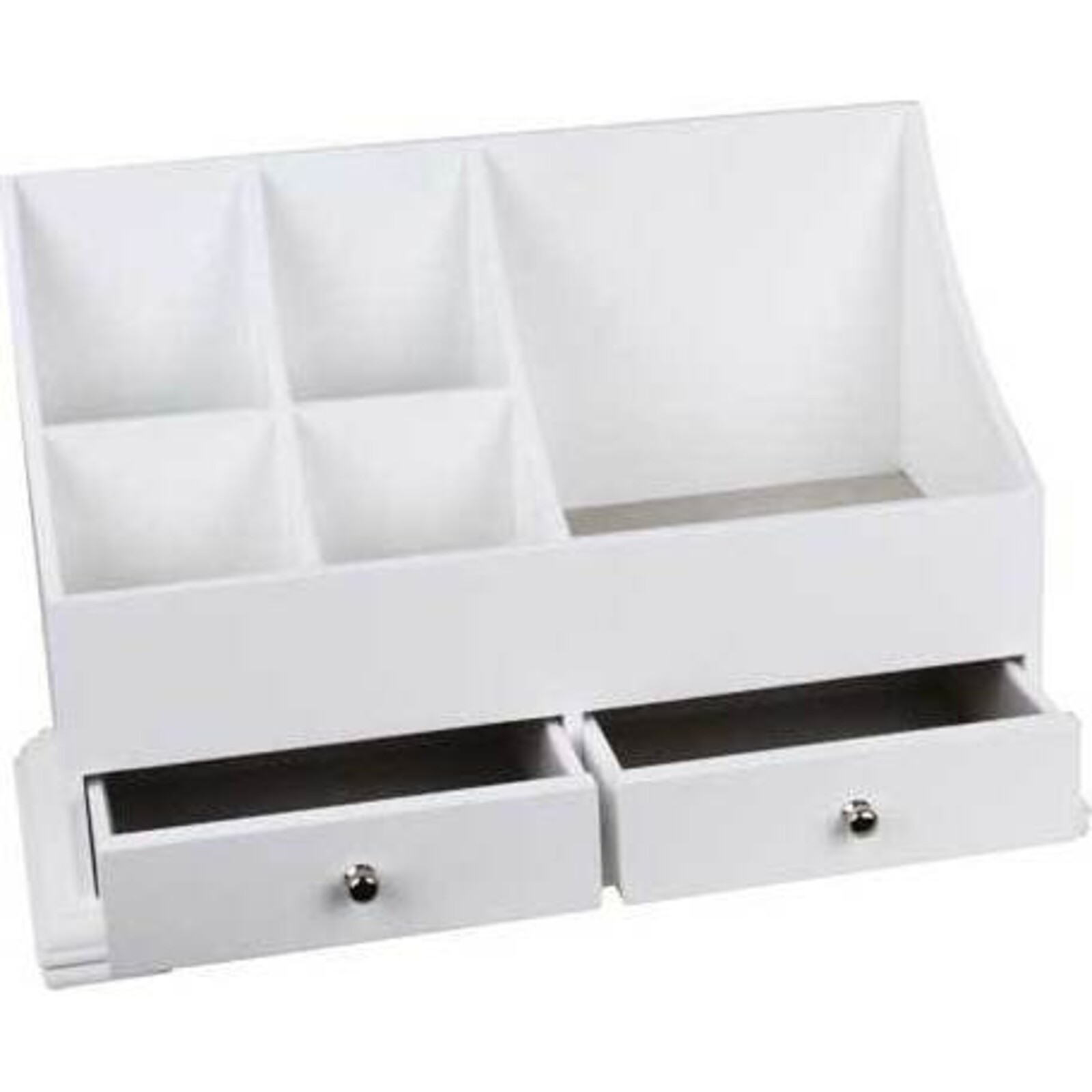 Open cabinet two drawer white
