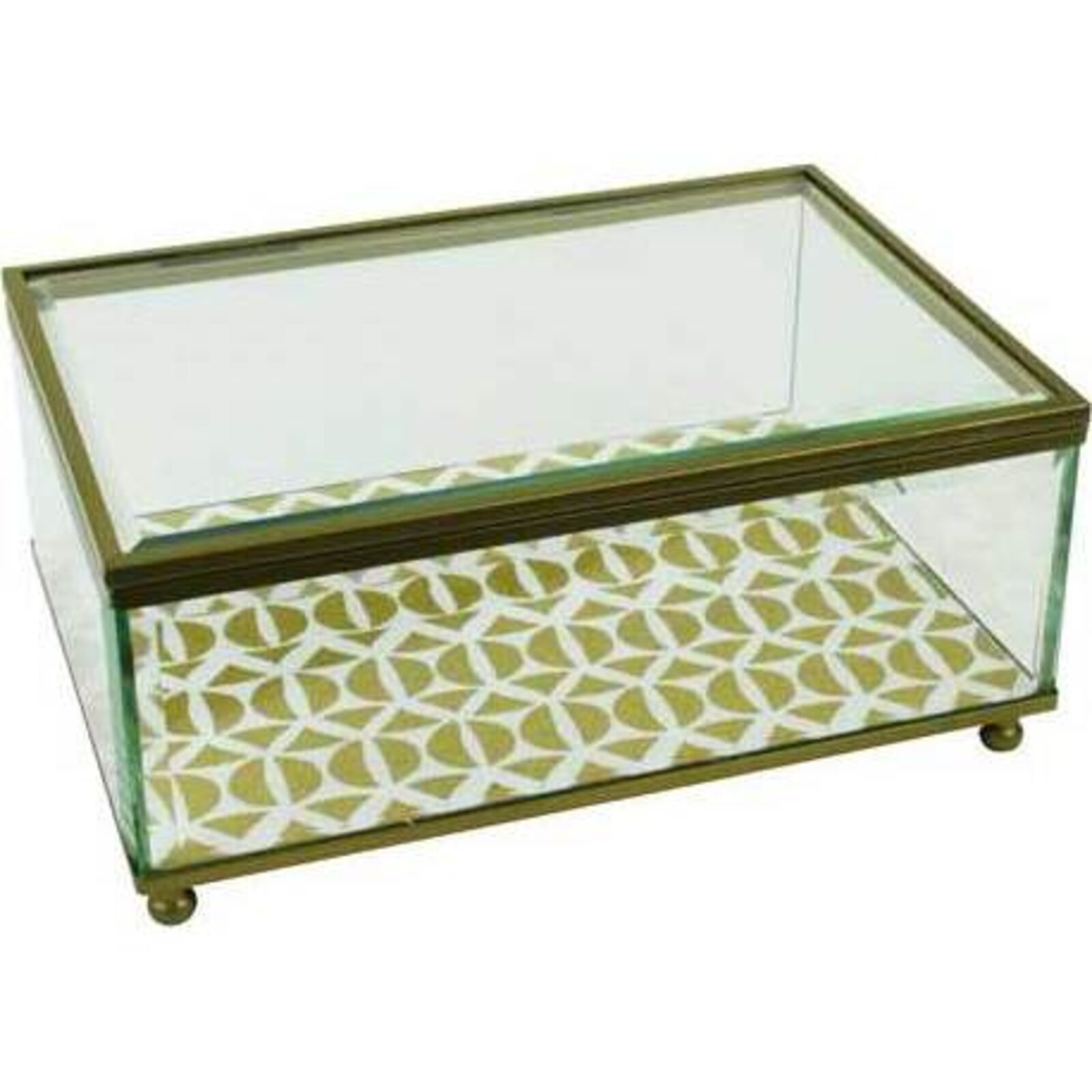 Glass Box in Gold - Lattice