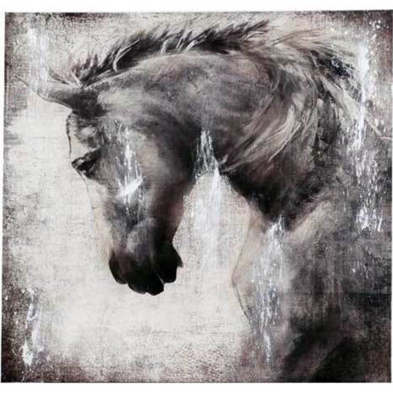 Foil Canvas Horse Portrait