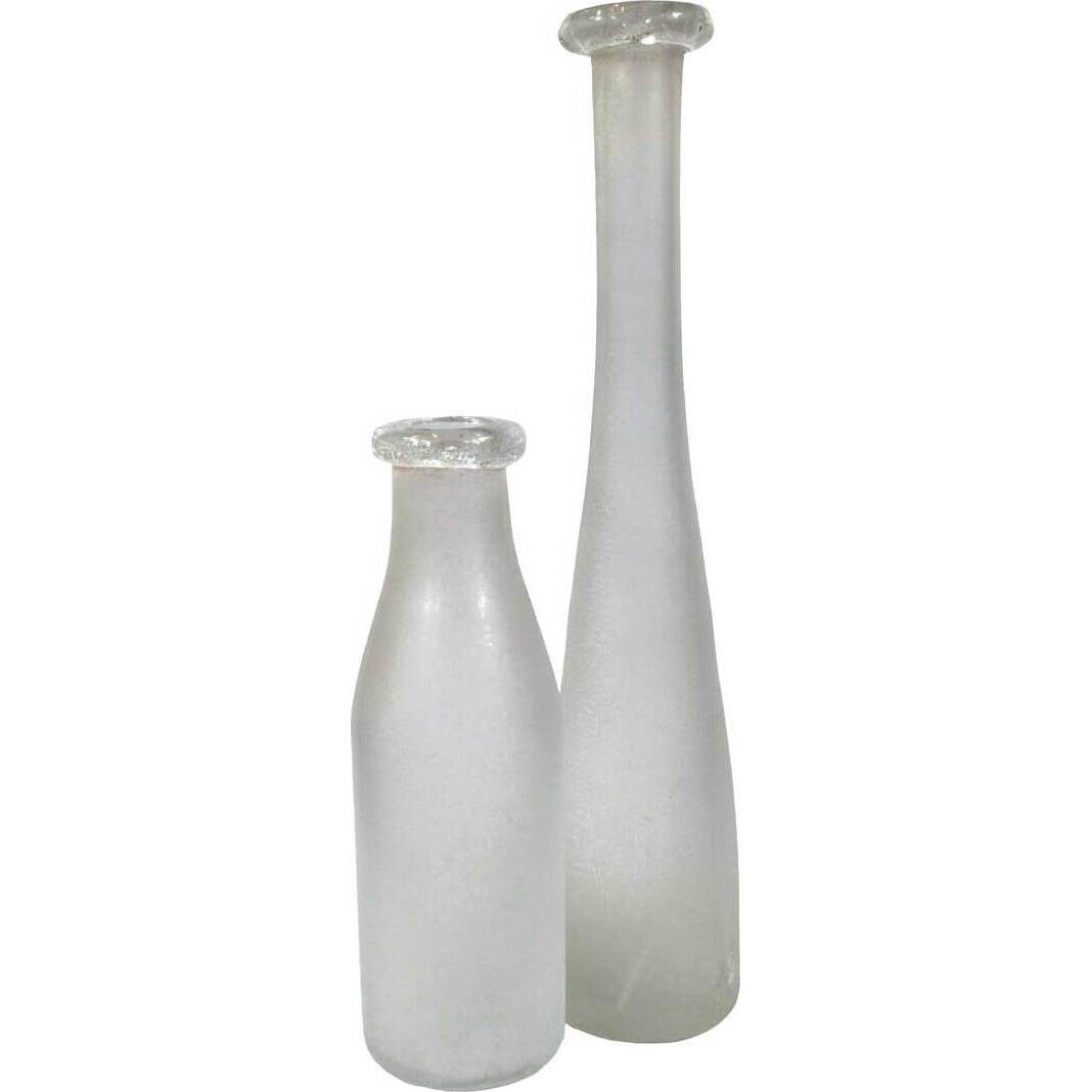 Handblown Bottle Snow Tall