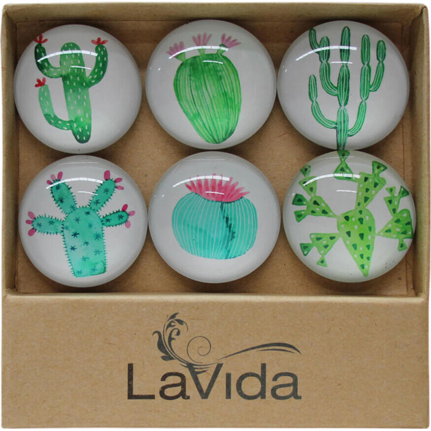 Glass Magnets Cacti Art