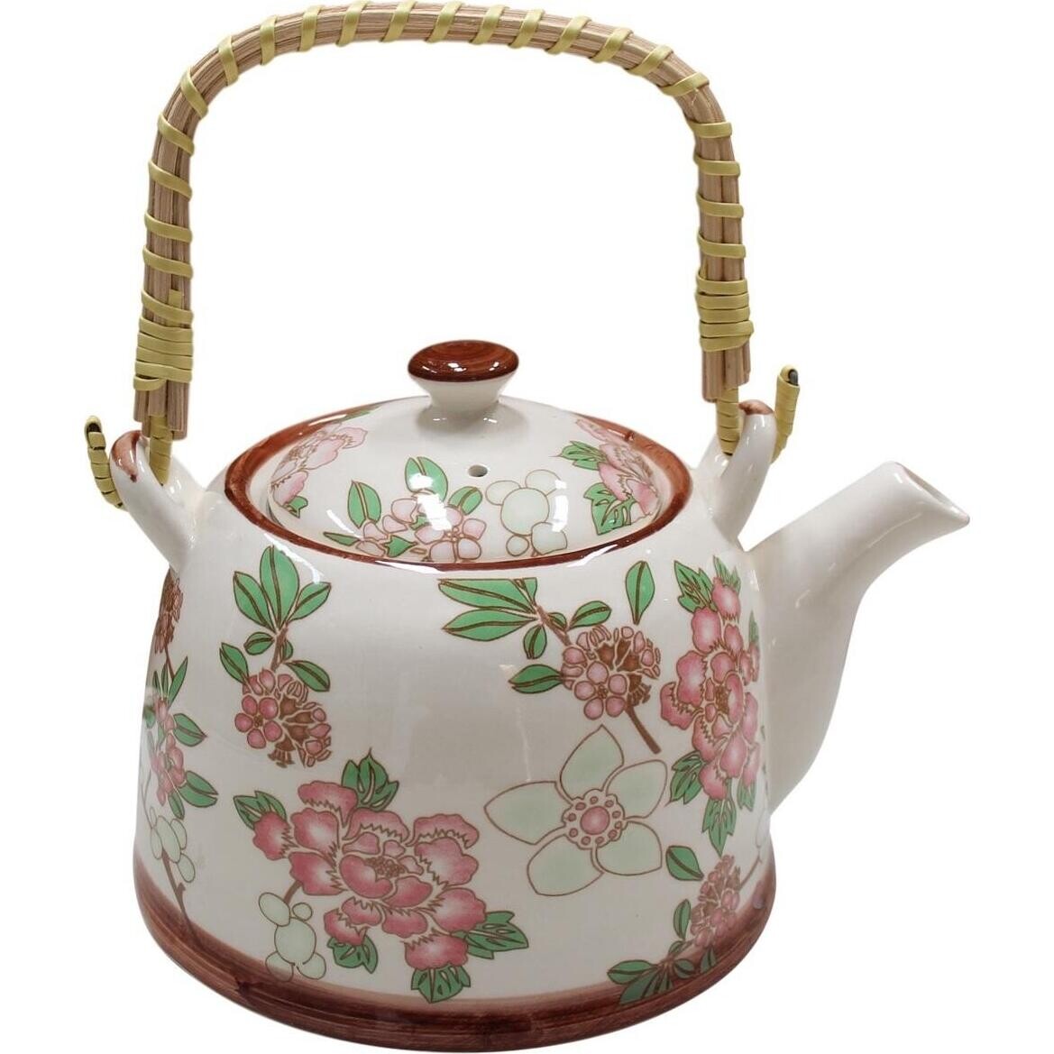 Teapot Light White Flowers