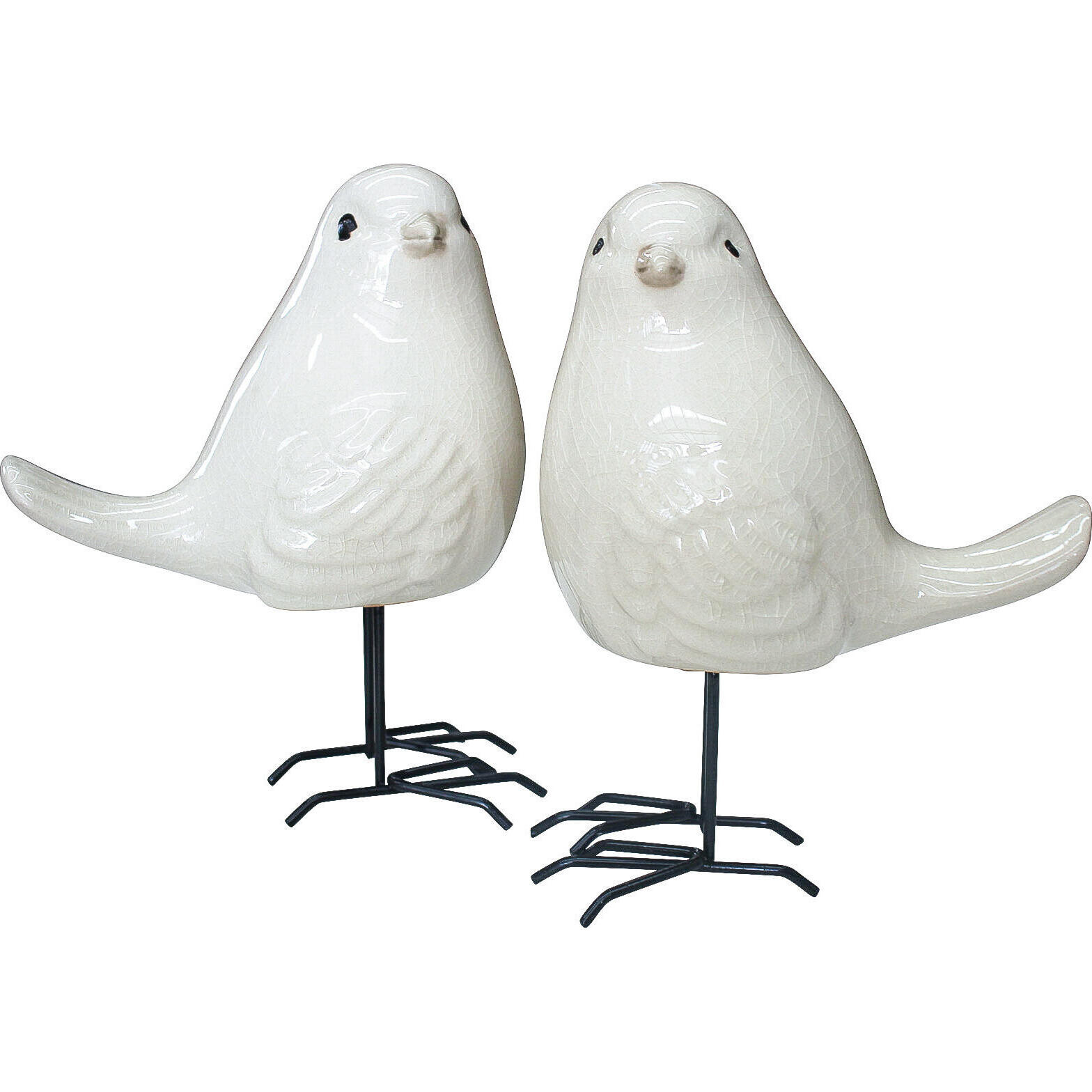 Ceramic Birds on Legs S/2