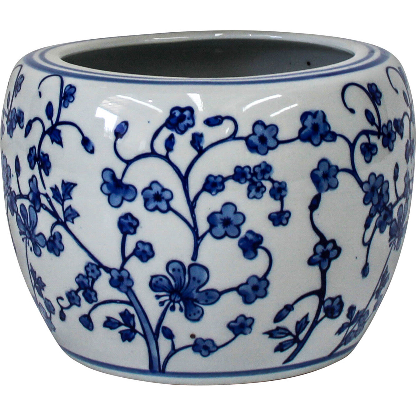 Planter Blue & White Petite Med