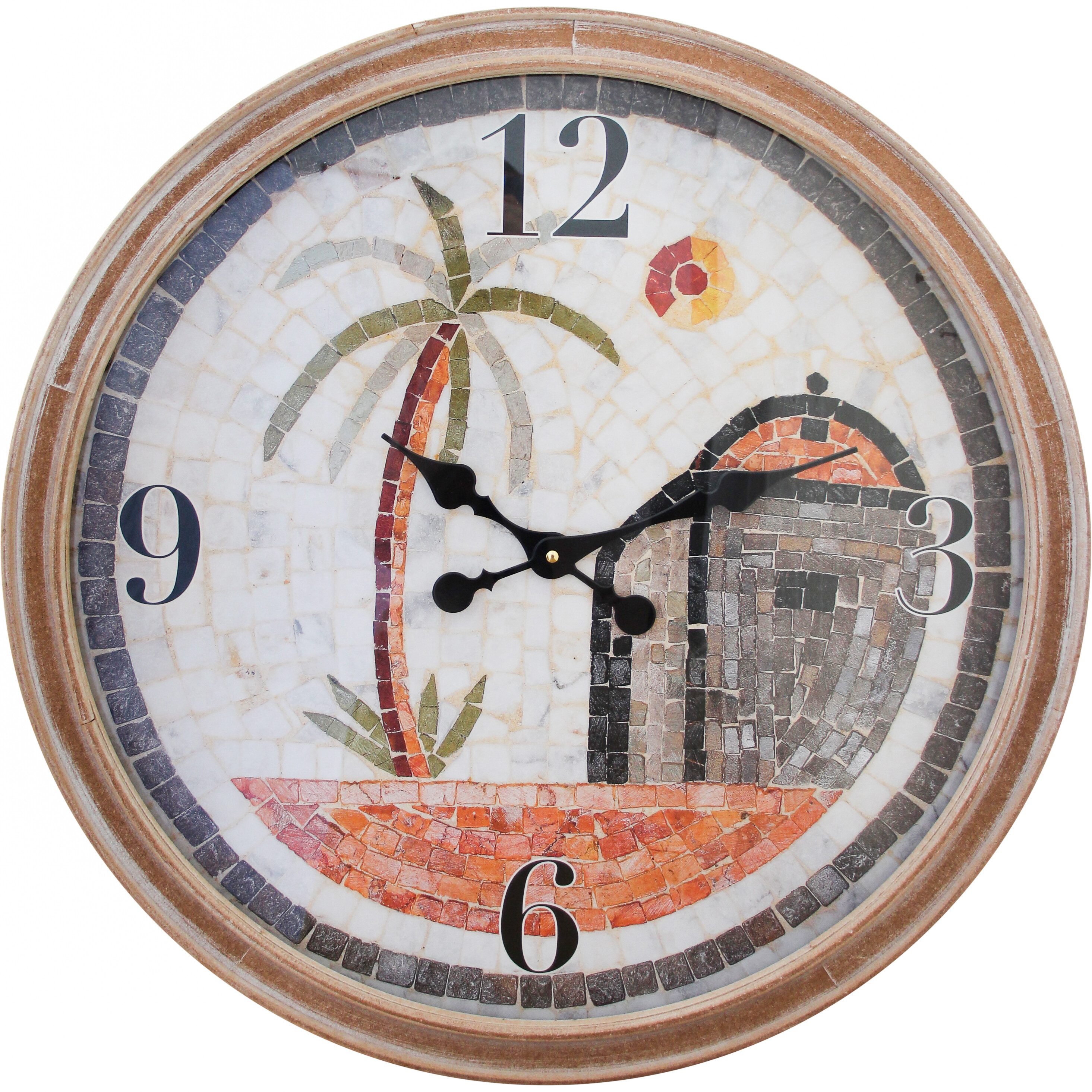 Clock Mosaic Sahara Framed