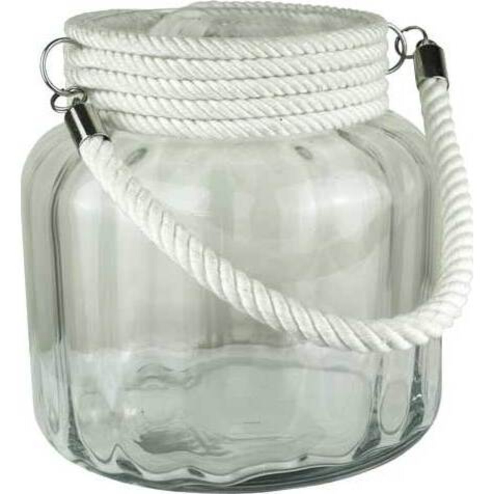 Glass Vessel White Rope