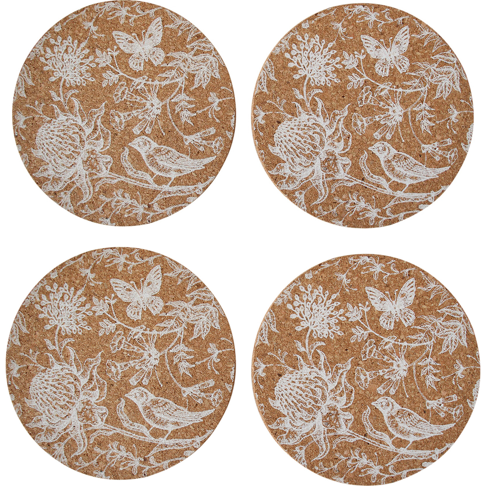 Cork Coasters Hamptons S/4