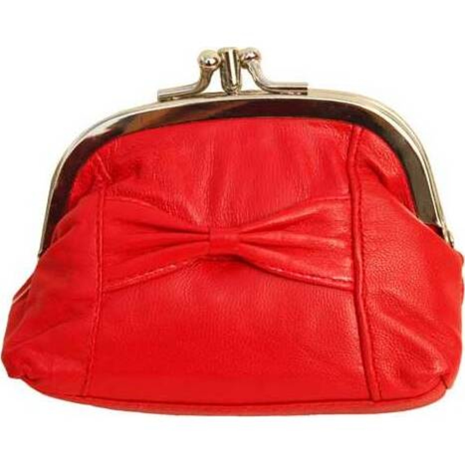 Leather Purse Bow Red