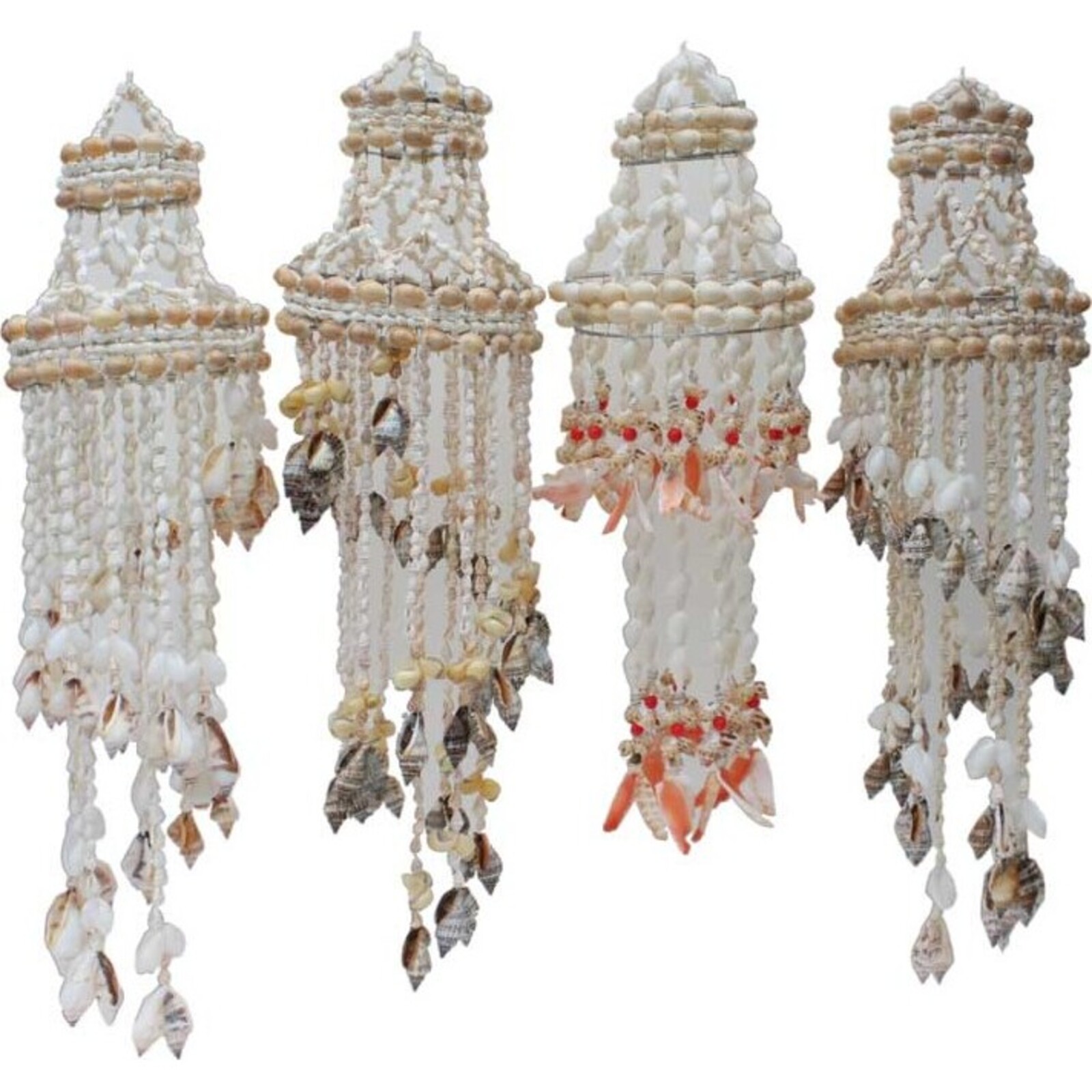 Shell Wind Chime - Periwinkle Multi - set 4