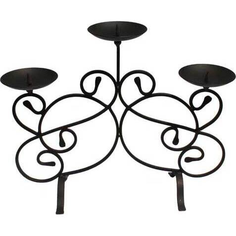 Candleholder - Barocco Triple Dark