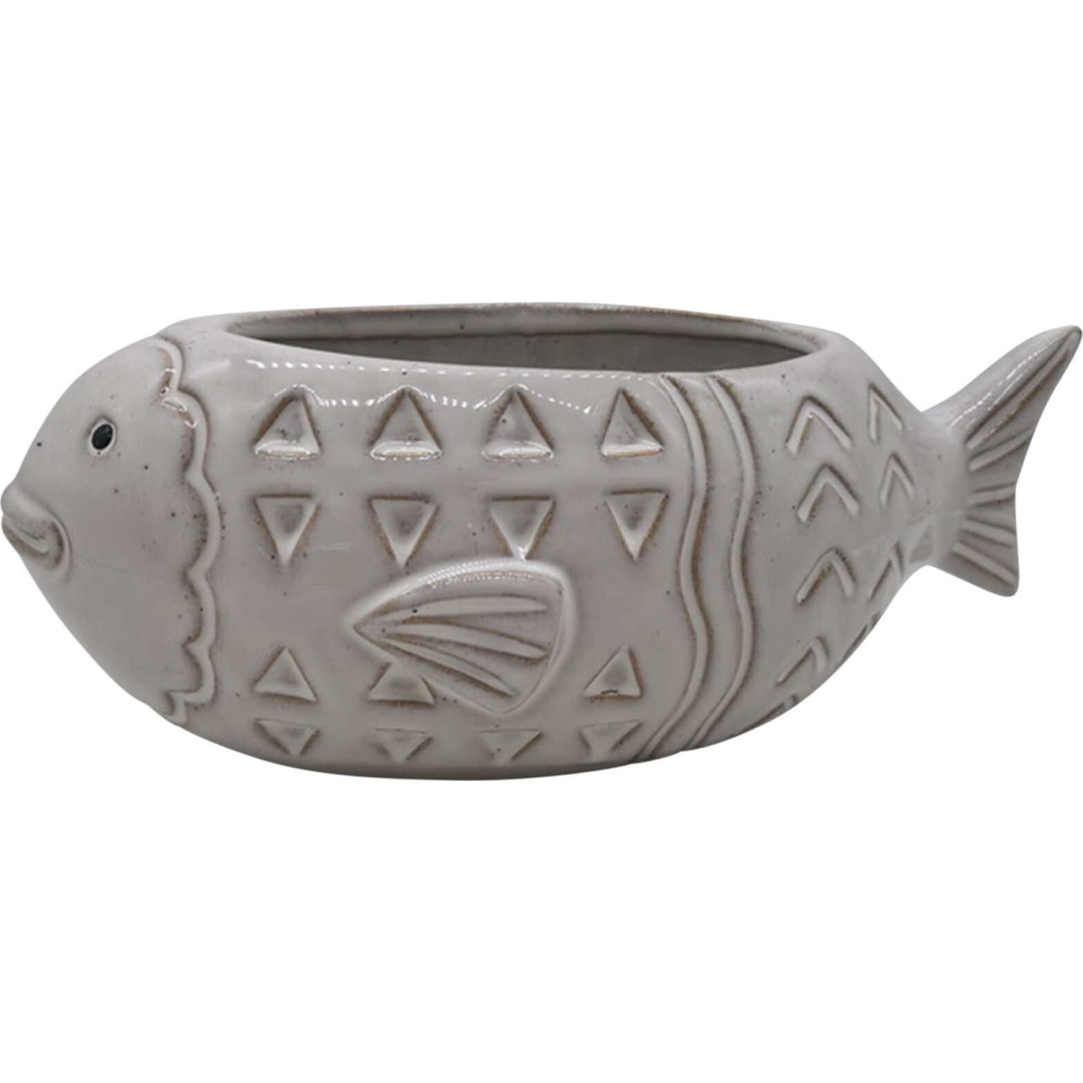 Planter Finley Fish White