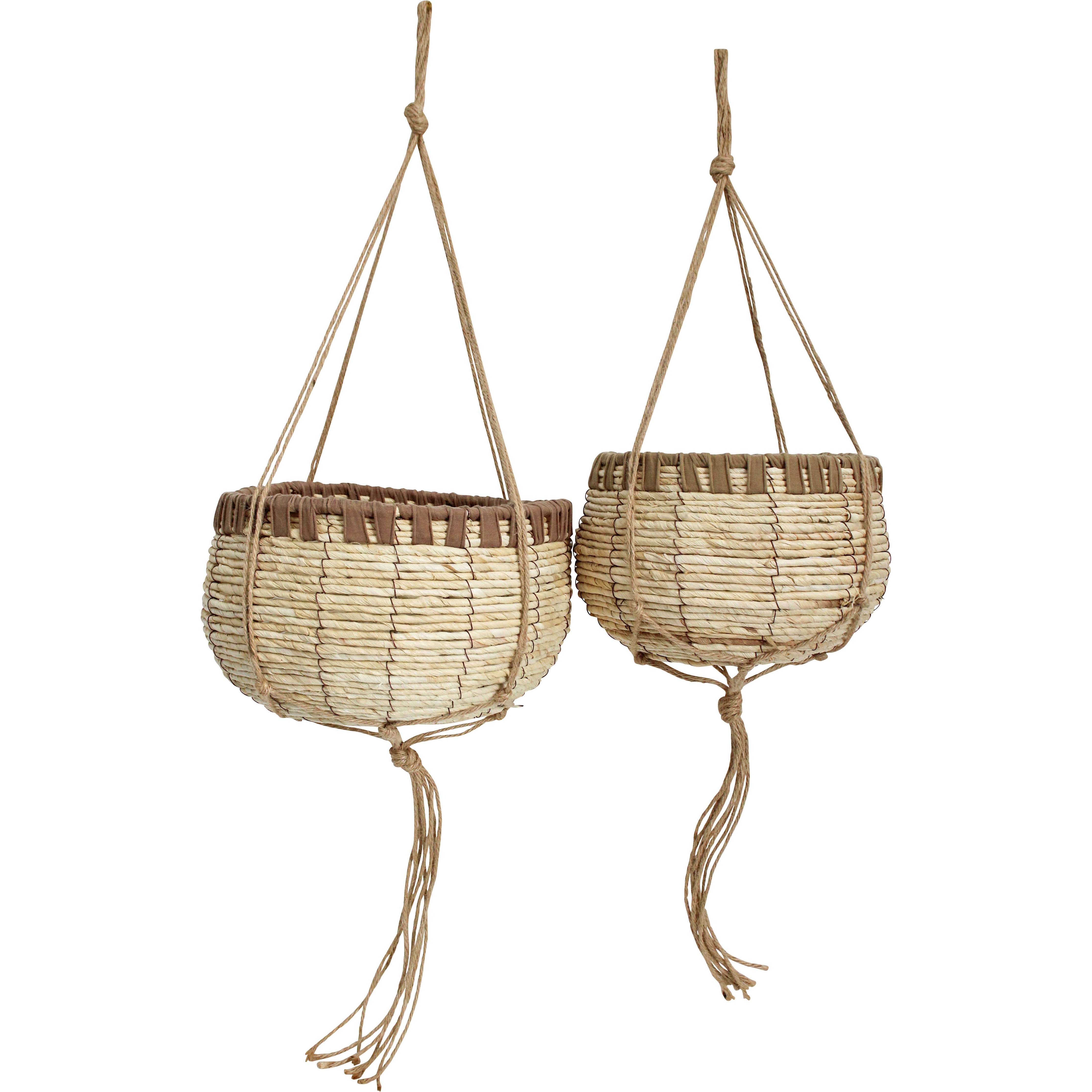 Woven Planter S/2 Edged Hanger