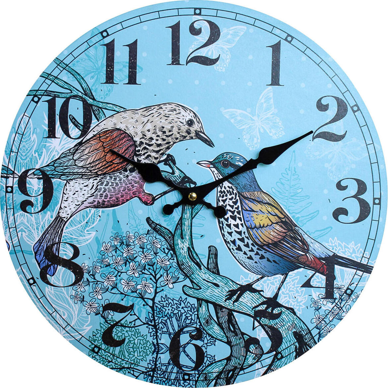 Clock Twin Birds 34cm