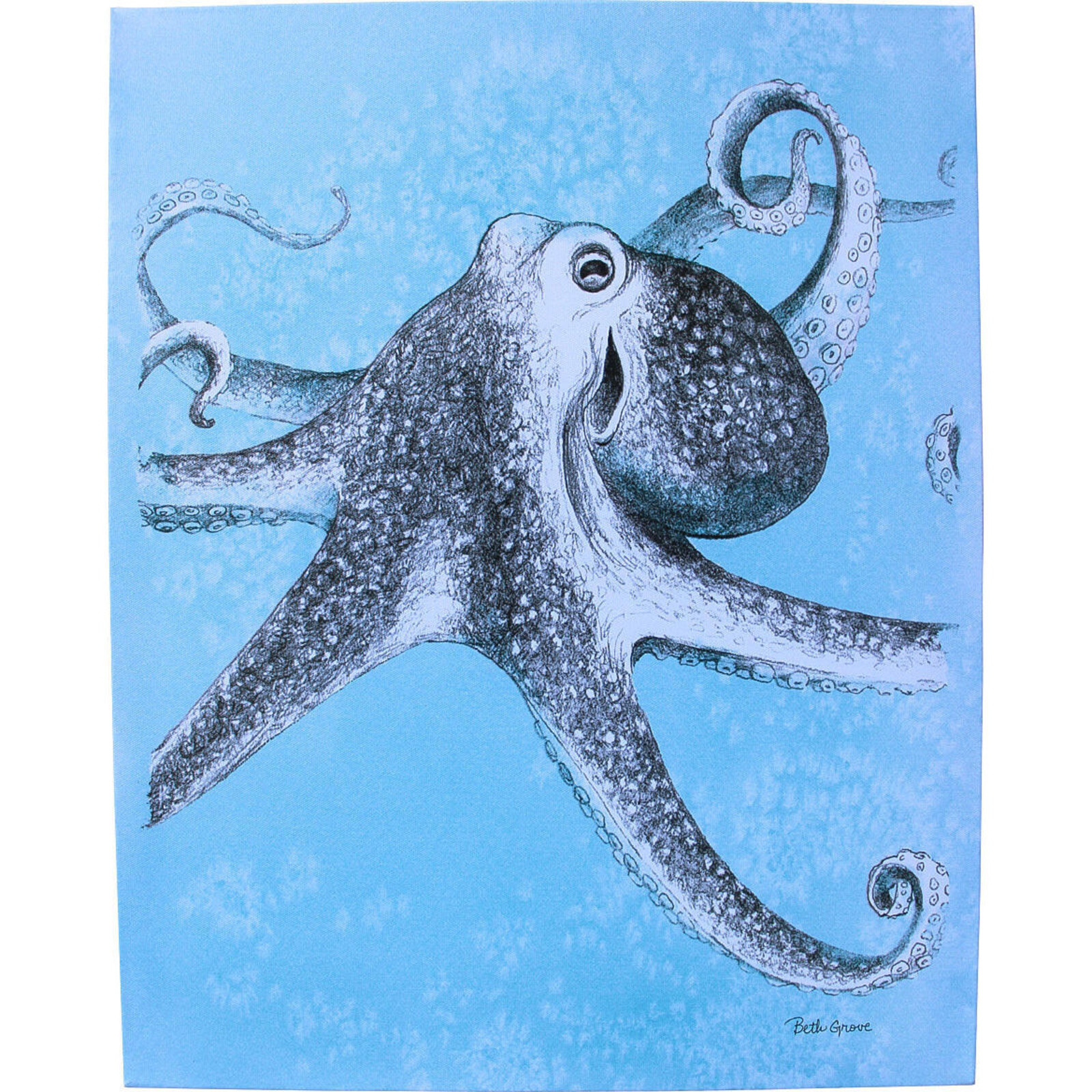 Canvas Octopus Blue