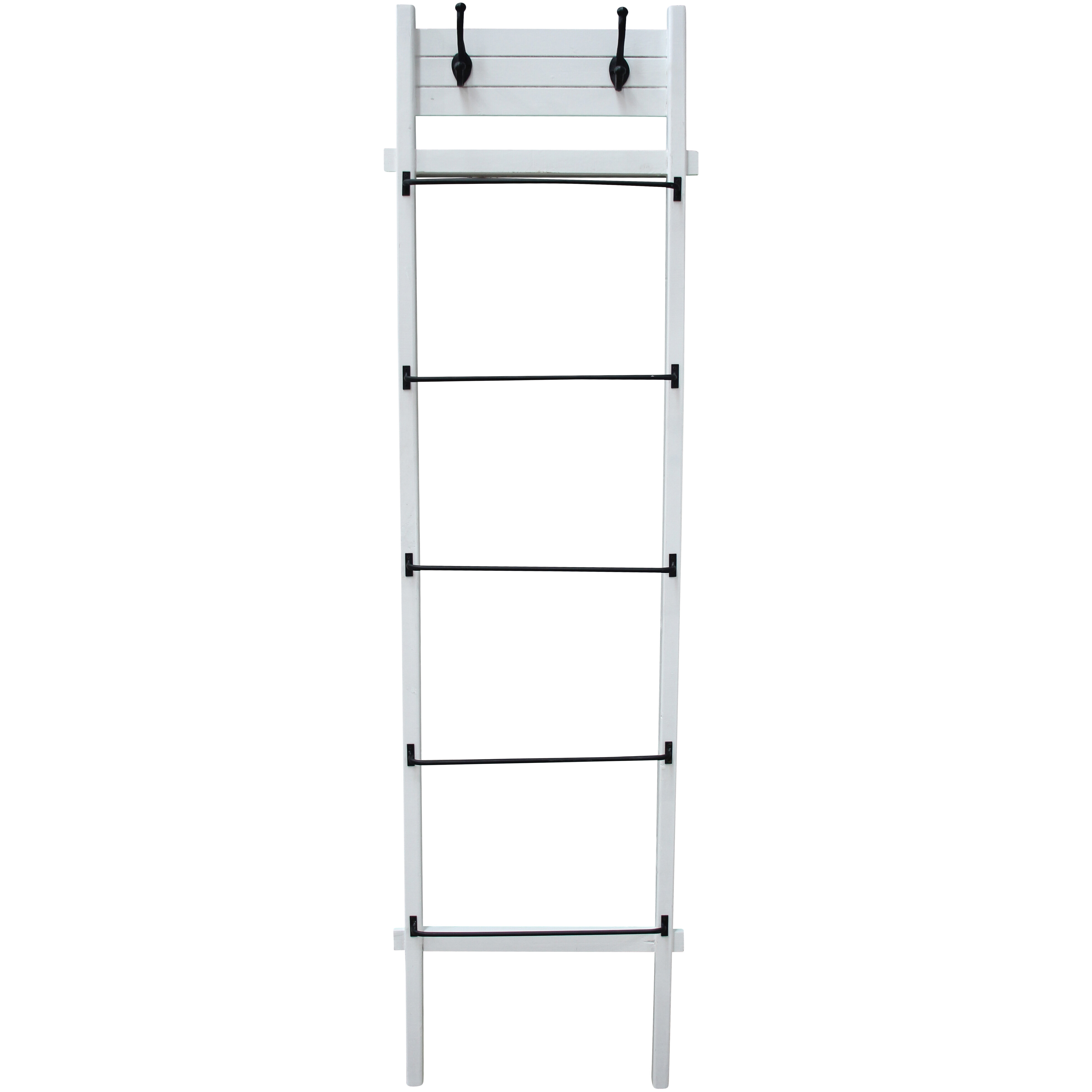 Ladder W/ Hooks White