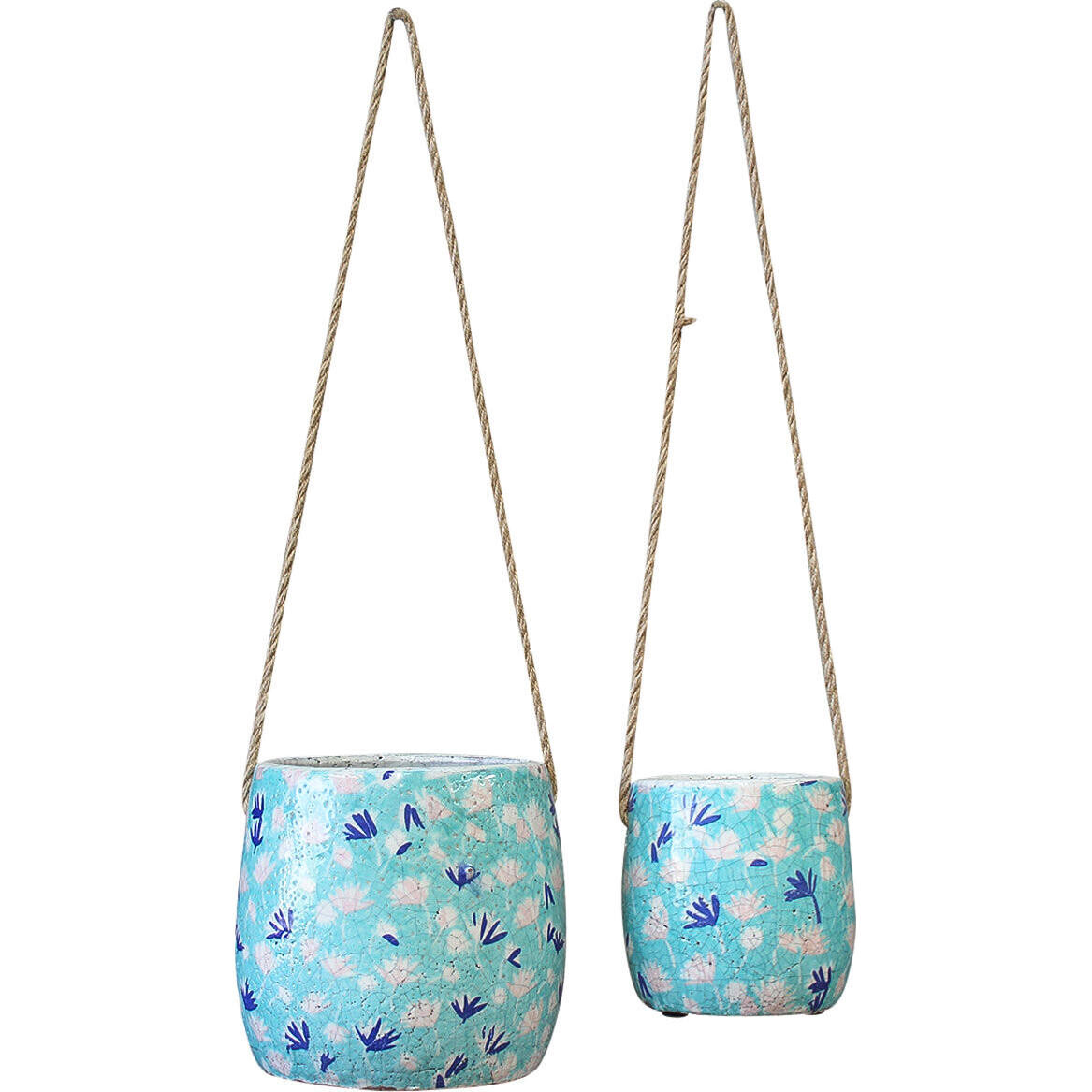 Hanging Pot Funky Teal S/2